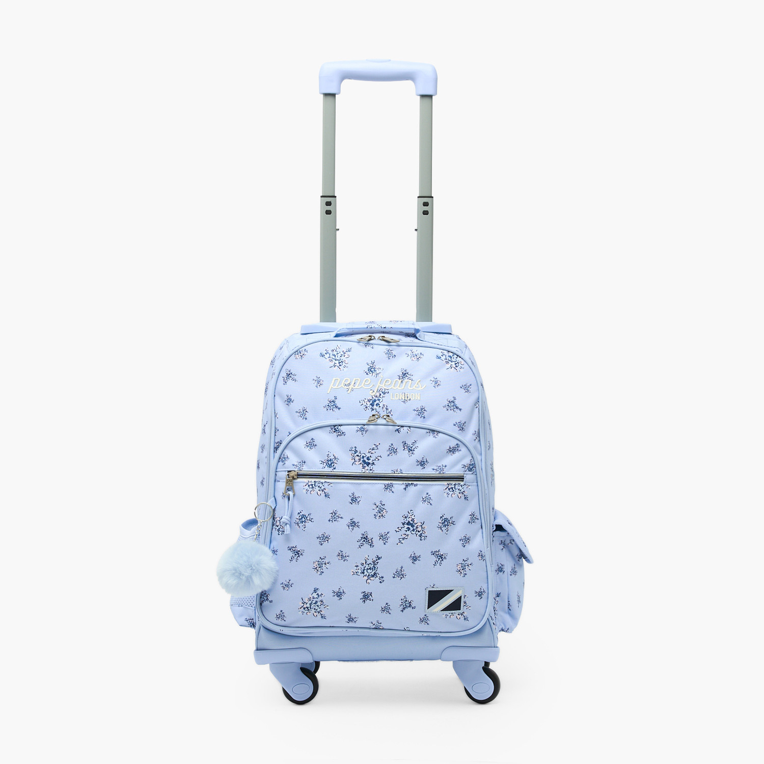Pepe Jeans Olivia Floral Print Trolley Backpack for Girls 8-13 Years with Pom-Pom Accent - 17 inches-school-bagsandbackpacks-trolleybags-image-3