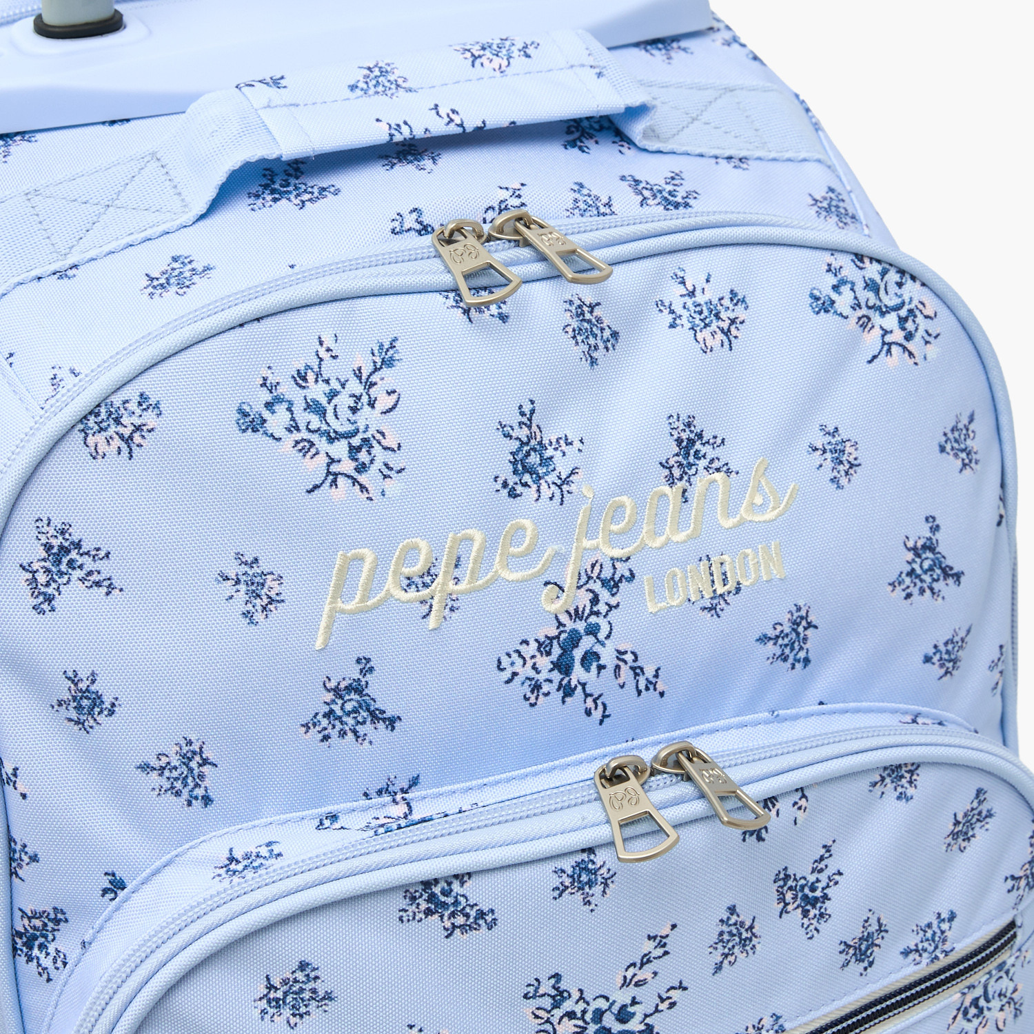 Pepe Jeans Olivia Floral Print Trolley Backpack for Girls 8-13 Years with Pom-Pom Accent - 17 inches-school-bagsandbackpacks-trolleybags-image-4