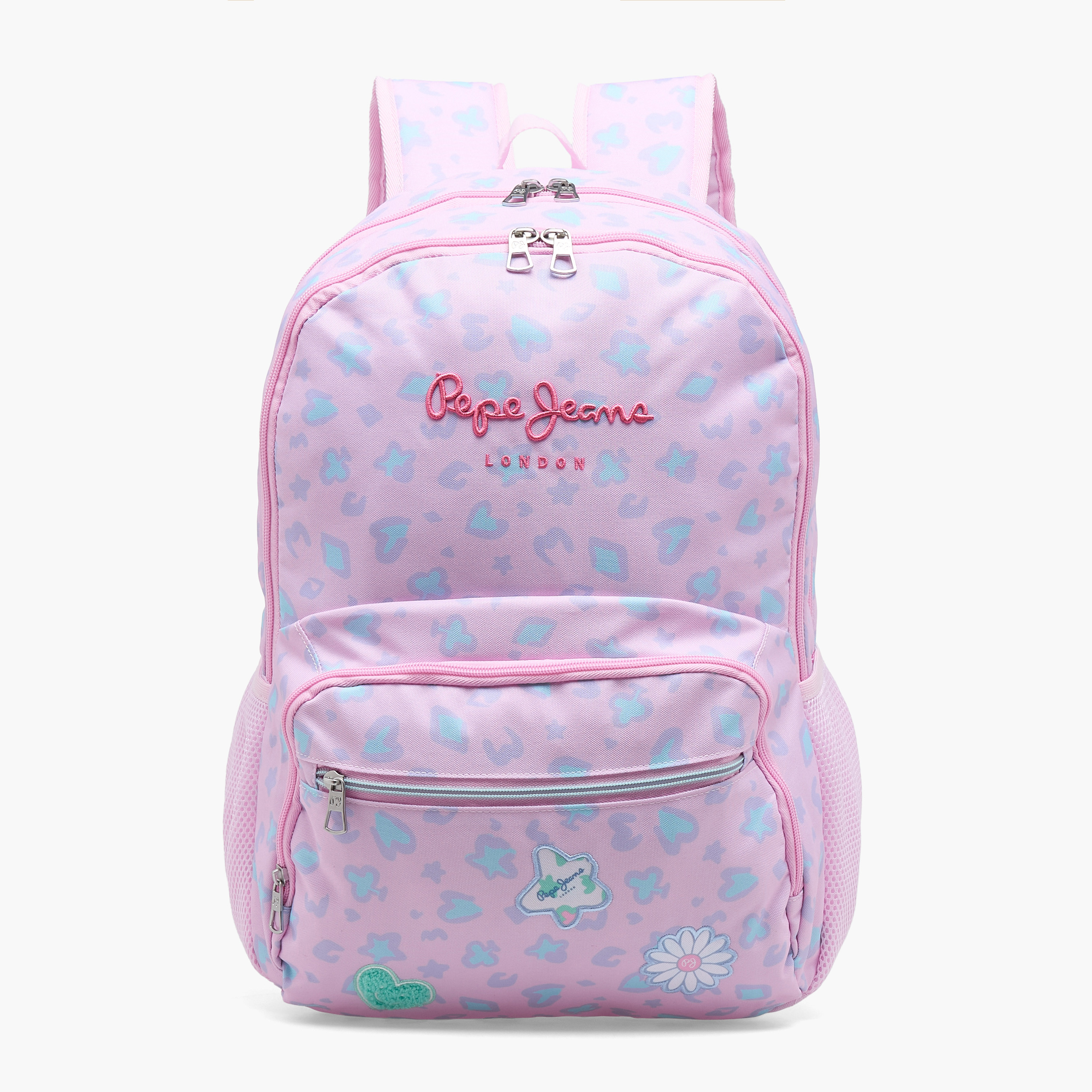 شنطة ظهر بطبعة مجردة للبنات من 8-13 سنة مع أحزمة كتف مبطنة - 18 بوصة-school-bagsandbackpacks-backpacks-image-1