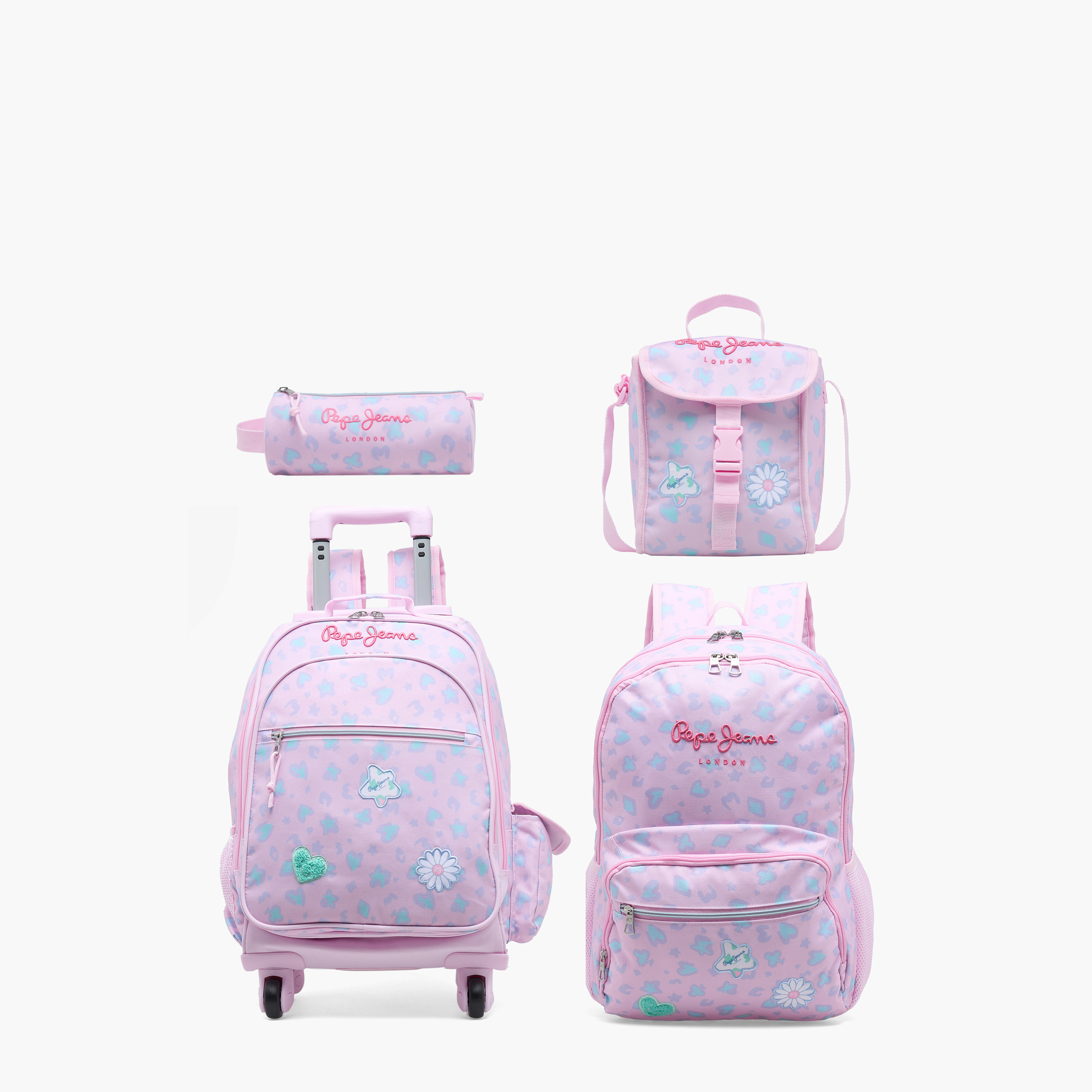 شنطة ظهر بطبعة مجردة للبنات من 8-13 سنة مع أحزمة كتف مبطنة - 18 بوصة-school-bagsandbackpacks-backpacks-image-10