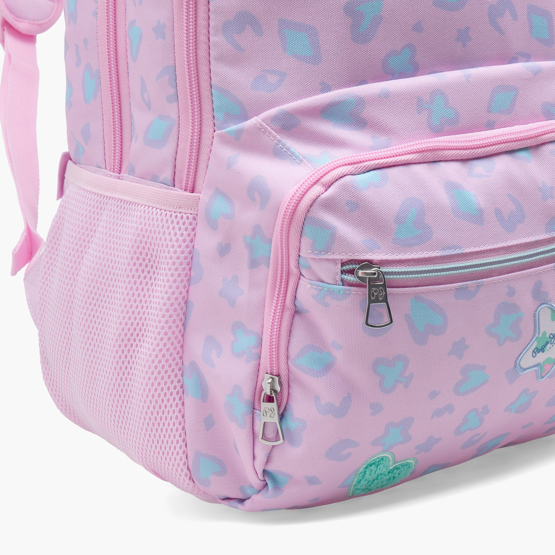 شنطة ظهر بطبعة مجردة للبنات من 8-13 سنة مع أحزمة كتف مبطنة - 18 بوصة-school-bagsandbackpacks-backpacks-image-4