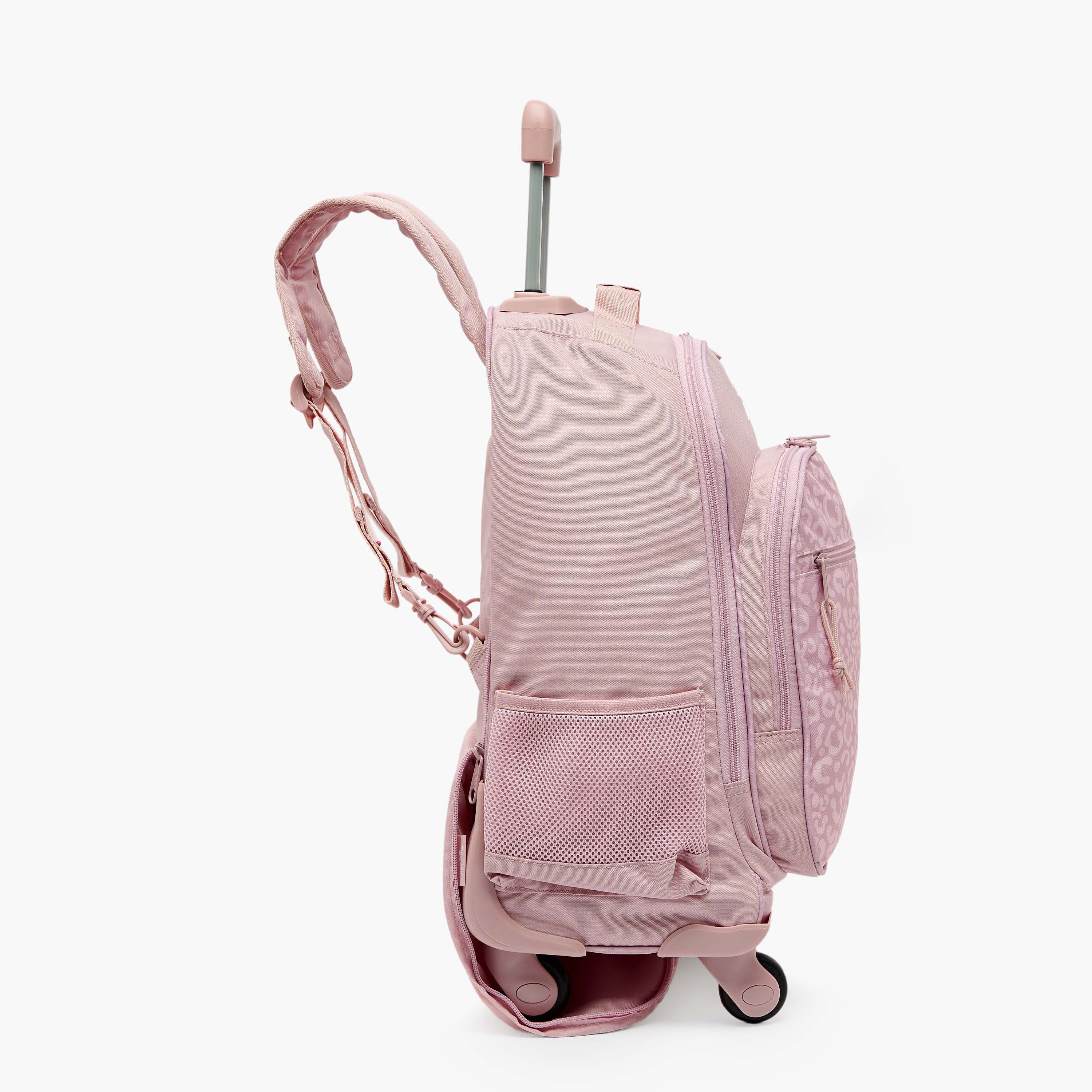 شنطة ظهر ترولي للبنات 8-13 سنة بجيب قارورة ماء وطبعات ماورا من ريبوك - 17 بوصة-school-bagsandbackpacks-trolleybags-image-11