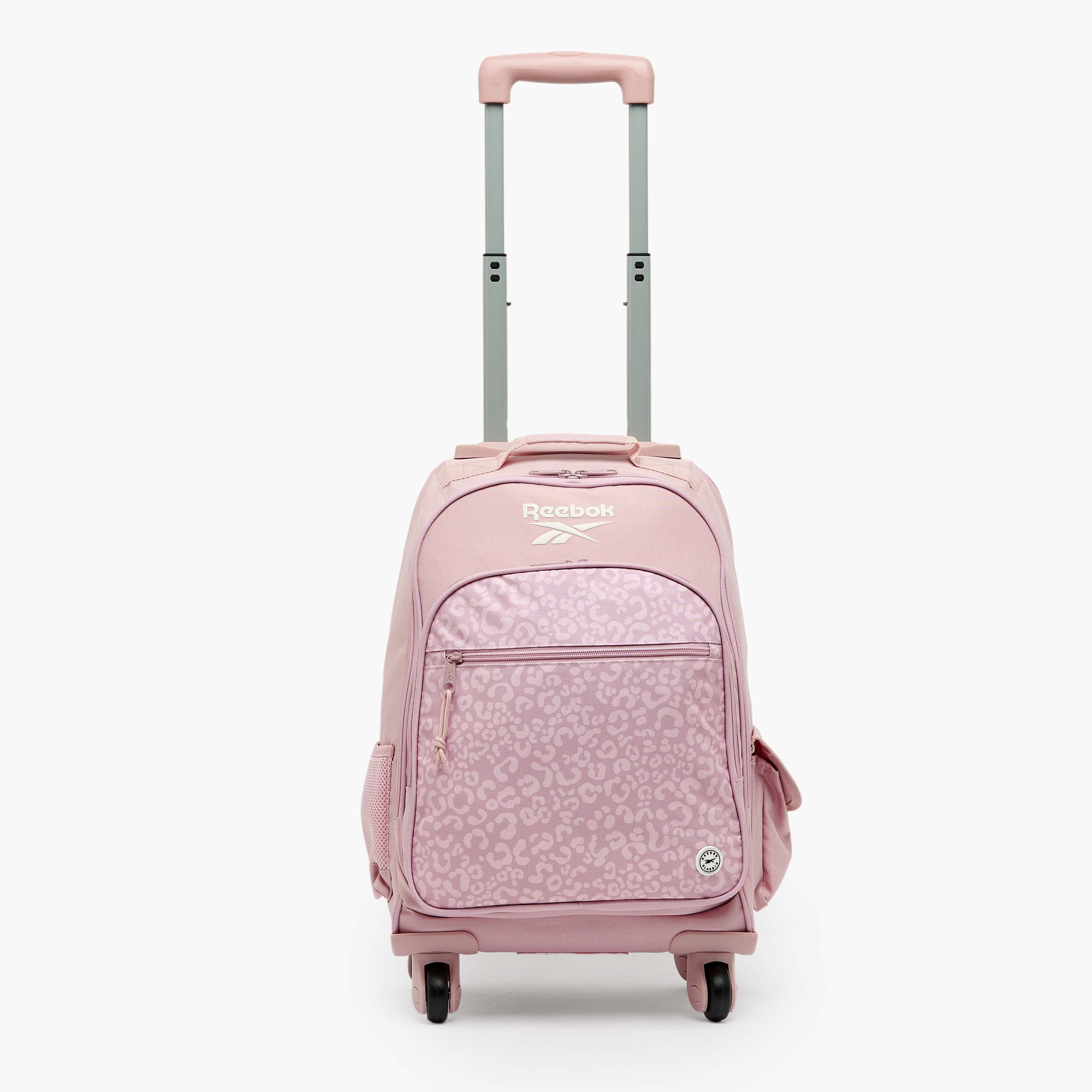 شنطة ظهر ترولي للبنات 8-13 سنة بجيب قارورة ماء وطبعات ماورا من ريبوك - 17 بوصة-school-bagsandbackpacks-trolleybags-image-4