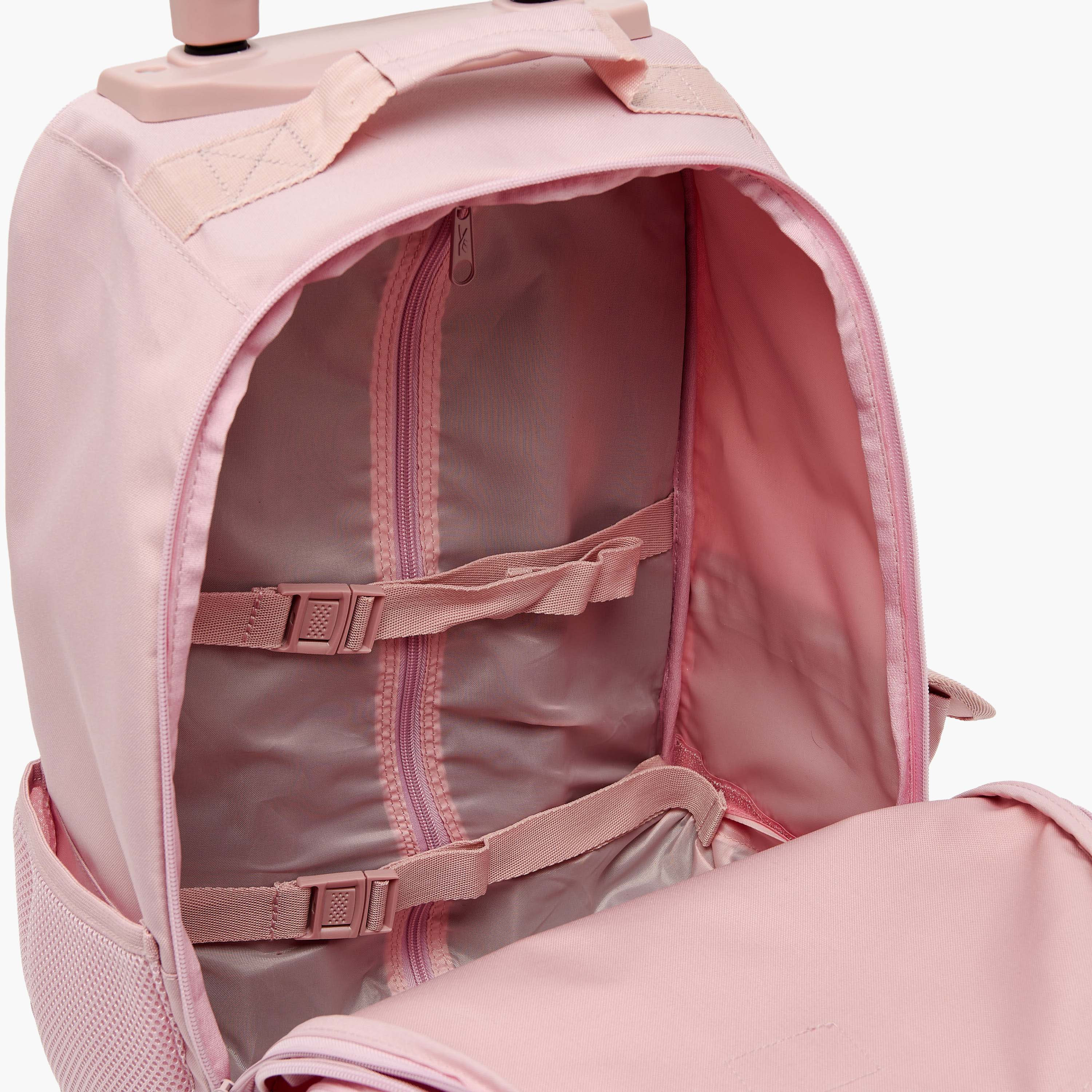 شنطة ظهر ترولي للبنات 8-13 سنة بجيب قارورة ماء وطبعات ماورا من ريبوك - 17 بوصة-school-bagsandbackpacks-trolleybags-image-7