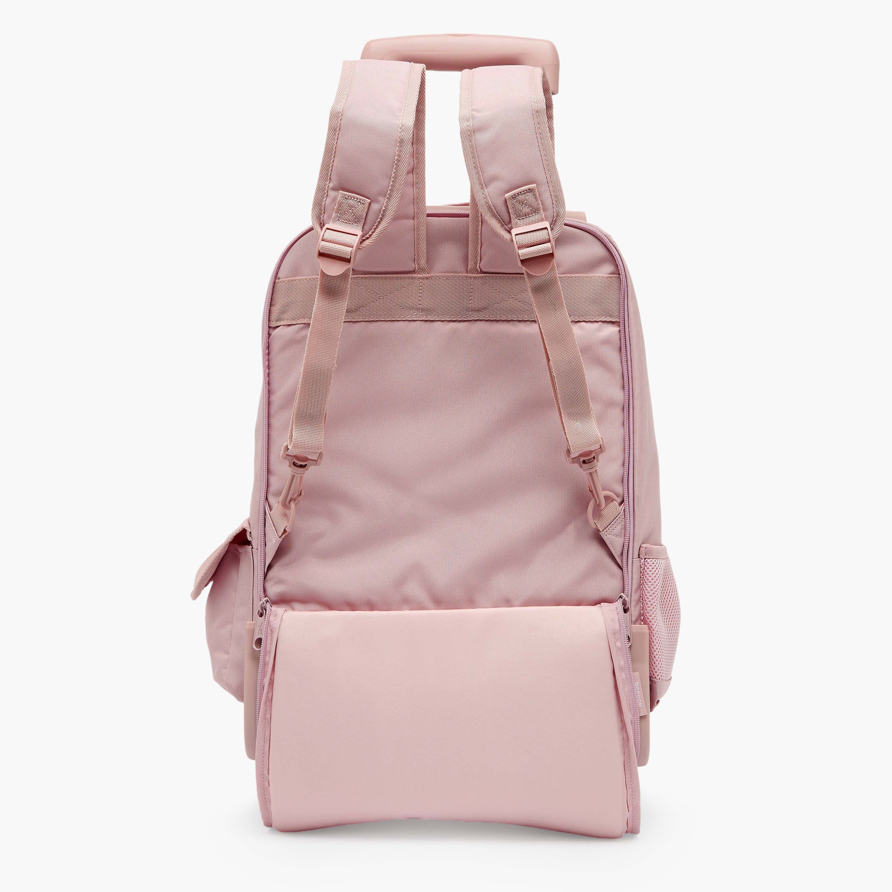 شنطة ظهر ترولي للبنات 8-13 سنة بجيب قارورة ماء وطبعات ماورا من ريبوك - 17 بوصة-school-bagsandbackpacks-trolleybags-image-9