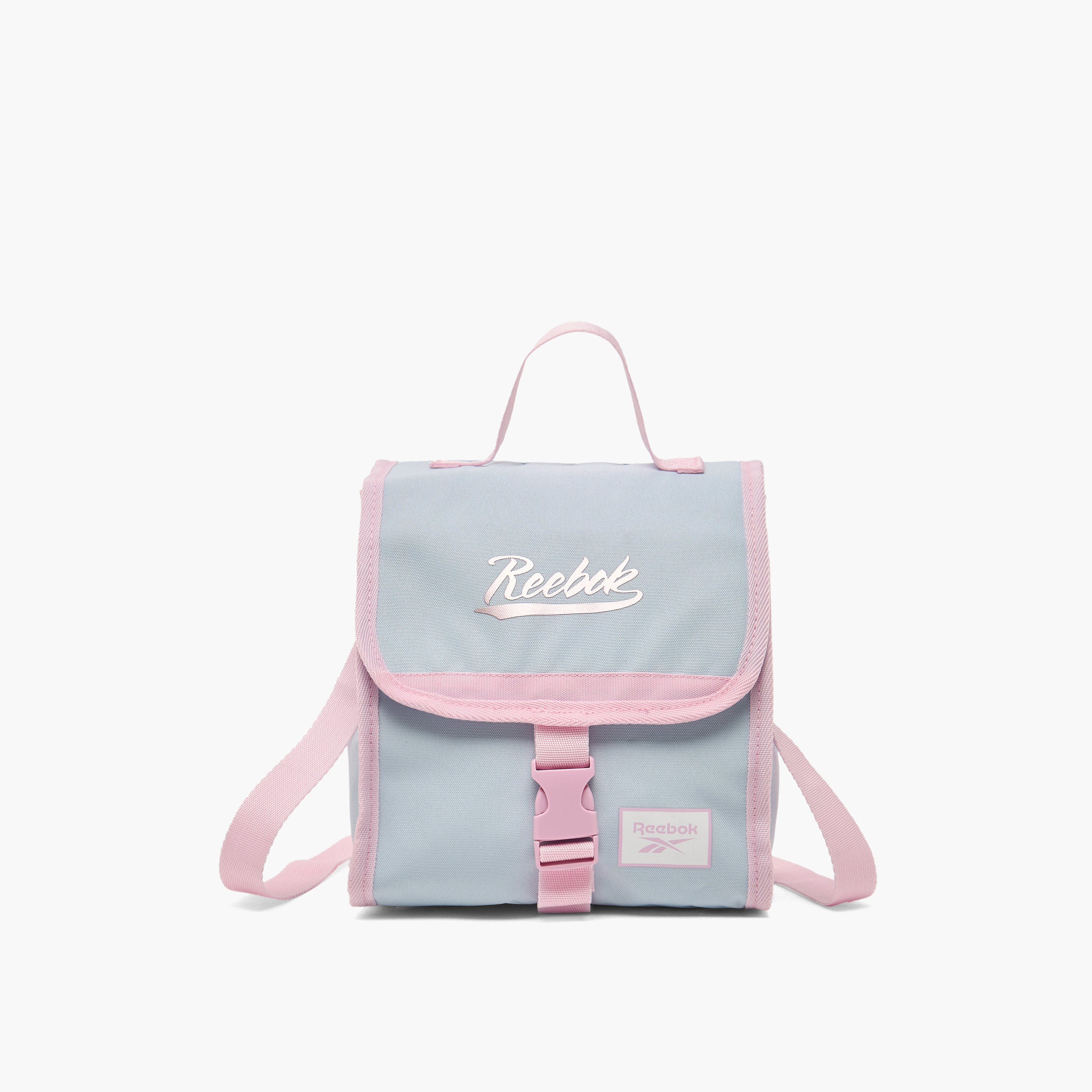 Reebok Logo Print Lunch Bag for Girls 8-12 Years with Buckle Closure-school-lunchessentials-lunchbags-image-1