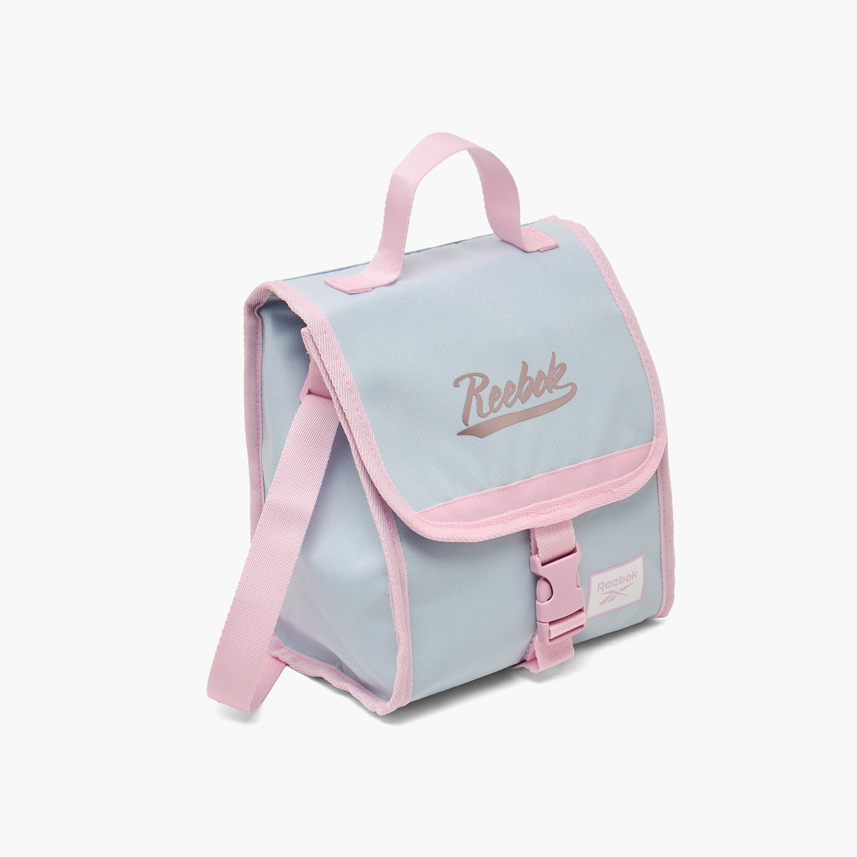 Reebok Logo Print Lunch Bag for Girls 8-12 Years with Buckle Closure-school-lunchessentials-lunchbags-image-2