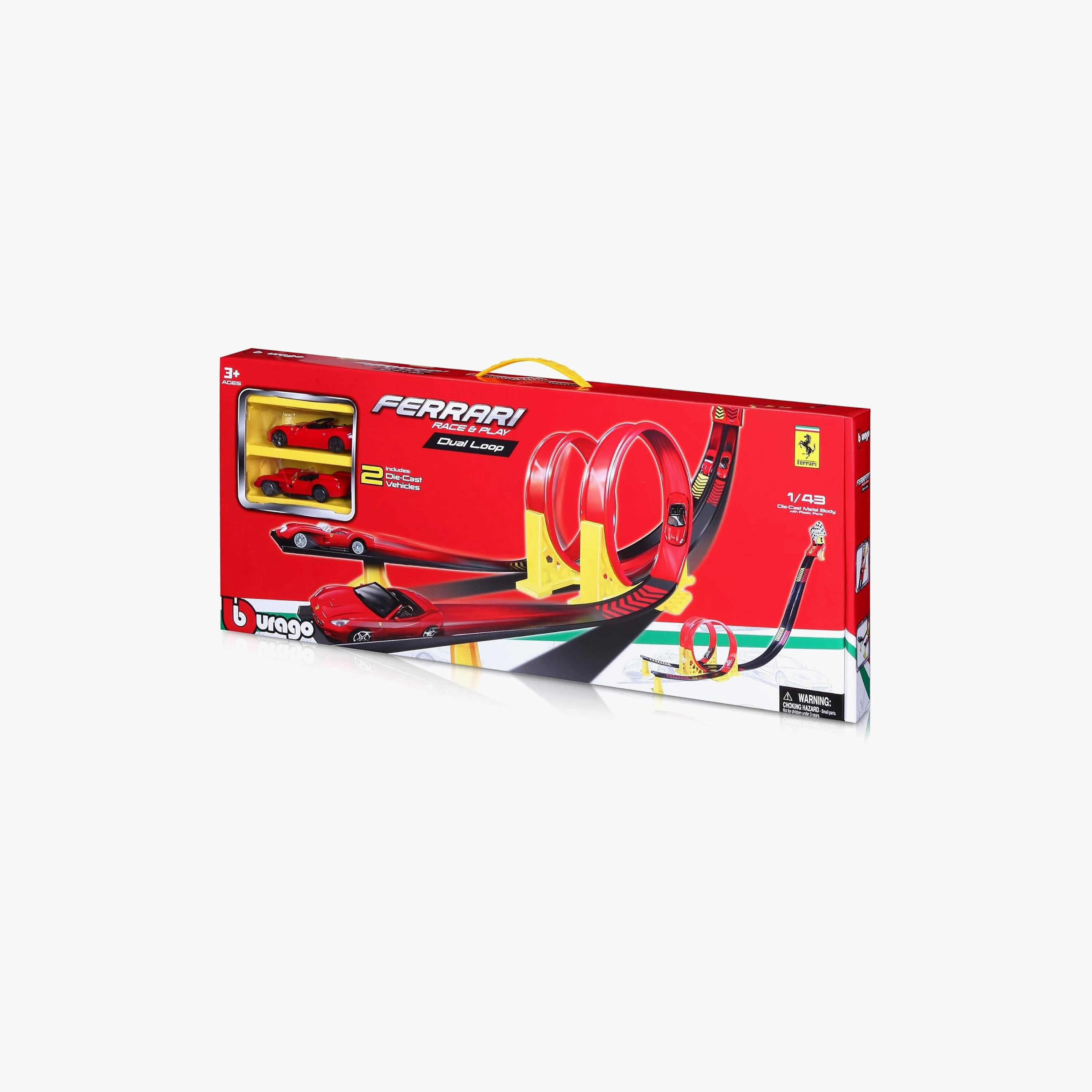 مجموعة لعب سيارة ومسار حلقي فيراري مزدوج 1:43 من ببوراجو-toys-carsandvehicles-image-4