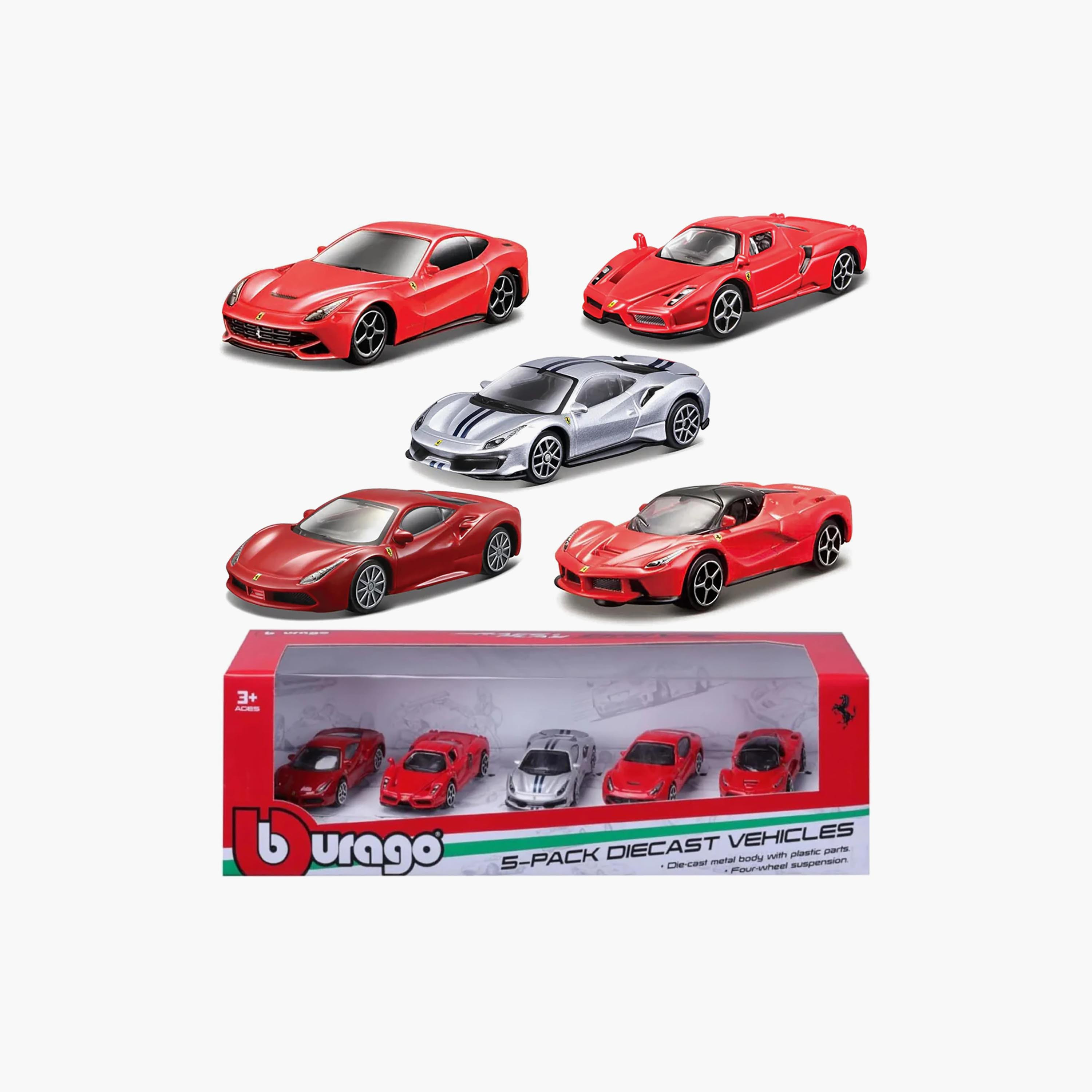 BBURAGO 5-Piece 1:64 Ferrari Toy Car Set-toys-carsandvehicles-image-1