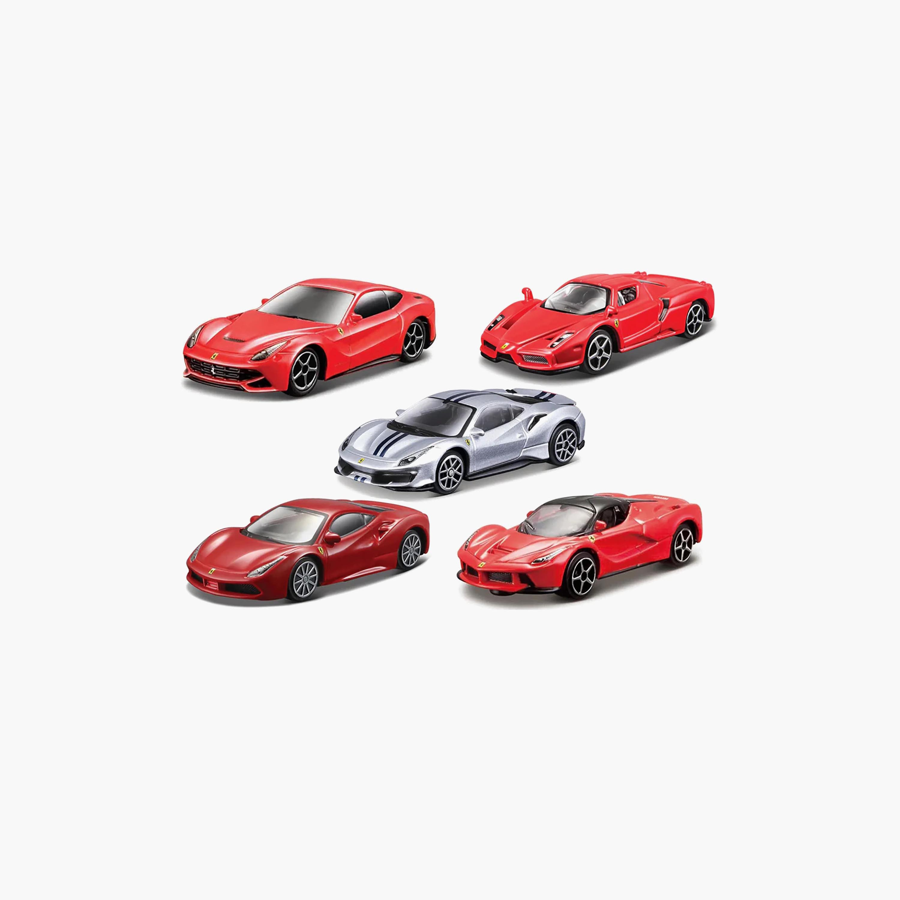 BBURAGO 5-Piece 1:64 Ferrari Toy Car Set-toys-carsandvehicles-image-2