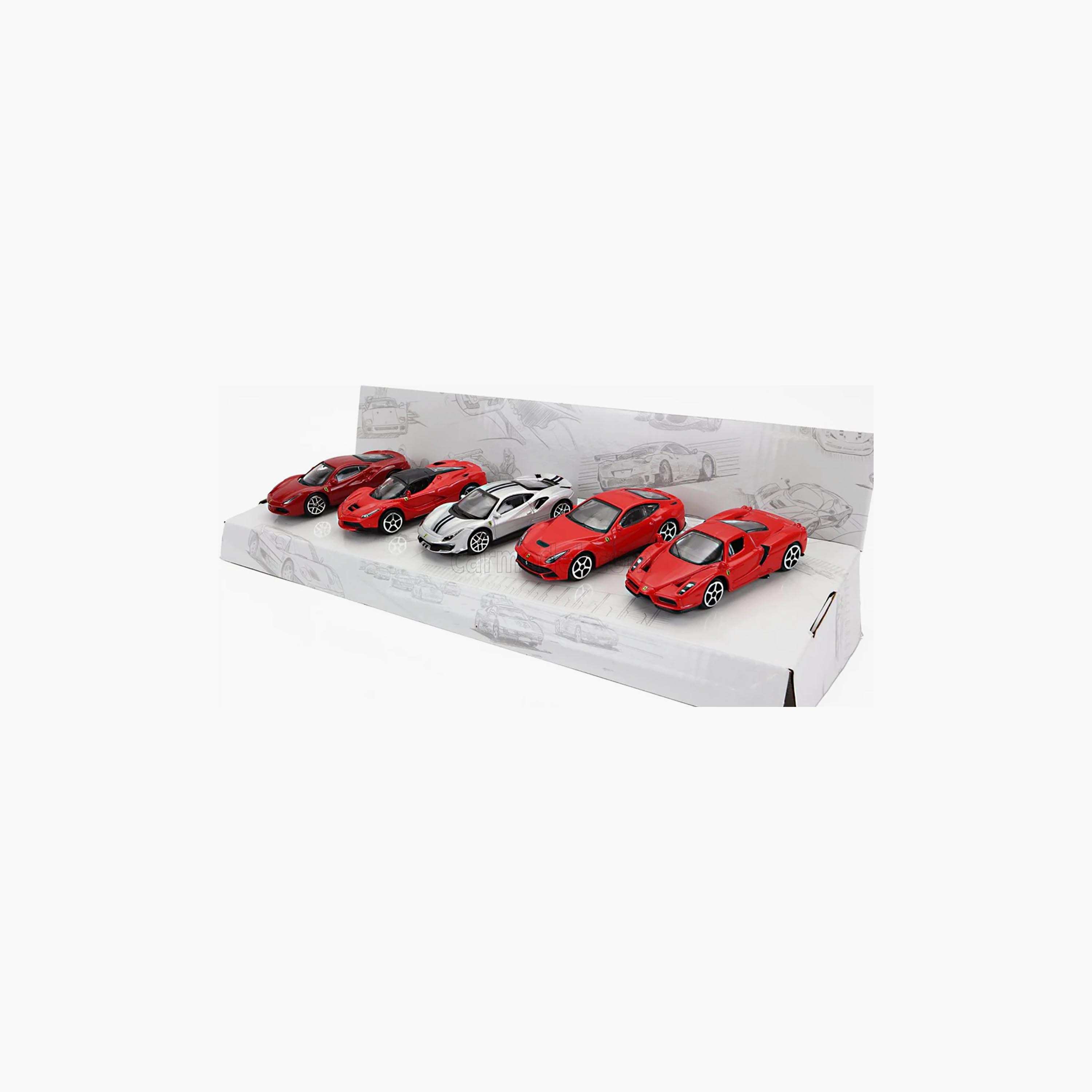 BBURAGO 5-Piece 1:64 Ferrari Toy Car Set-toys-carsandvehicles-image-4