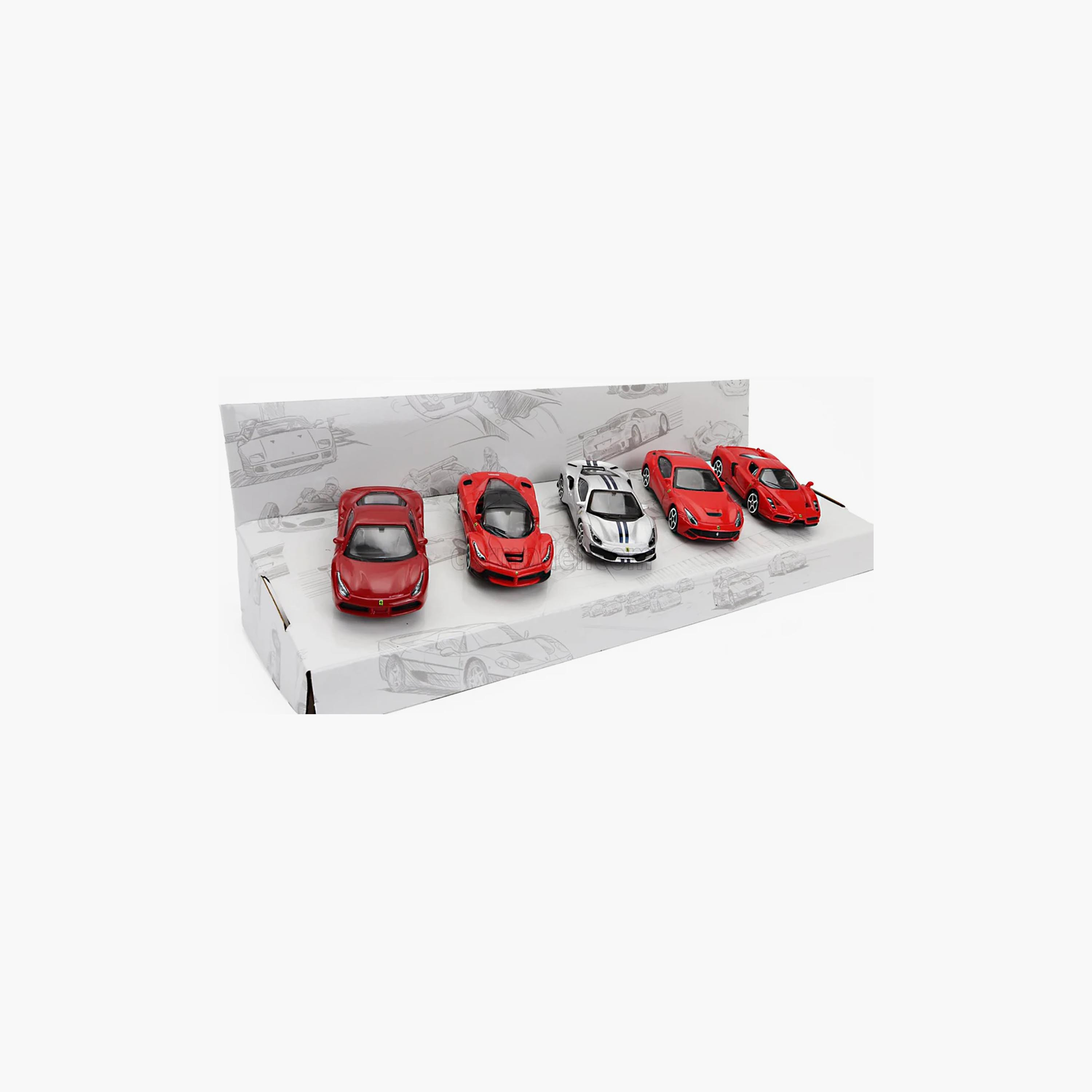 BBURAGO 5-Piece 1:64 Ferrari Toy Car Set-toys-carsandvehicles-image-5