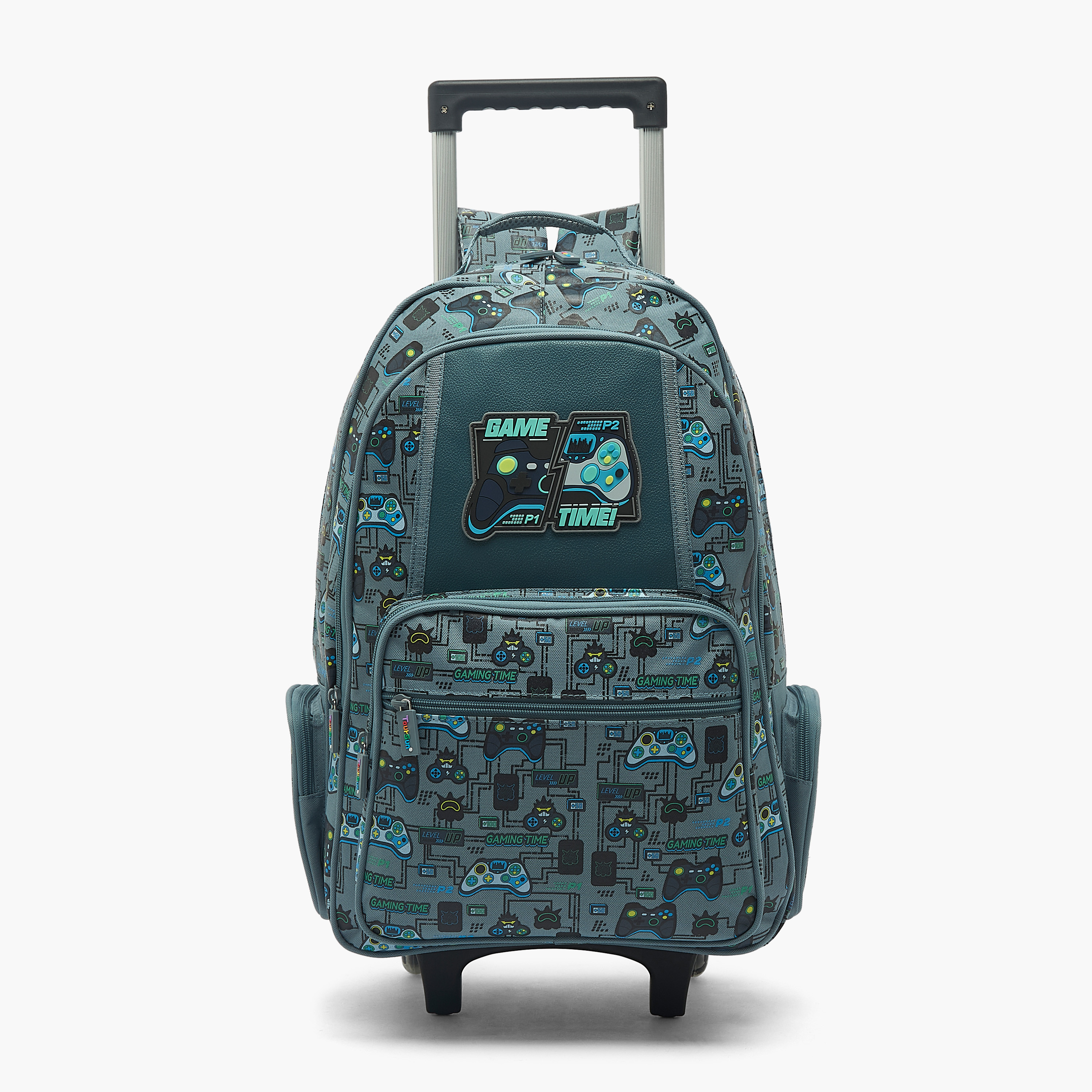 Toursun Gaming Print Trolley Bag for Boys 8-13 Years with Retractable Handle - 19 inches-school-bagsandbackpacks-trolleybags-image-1