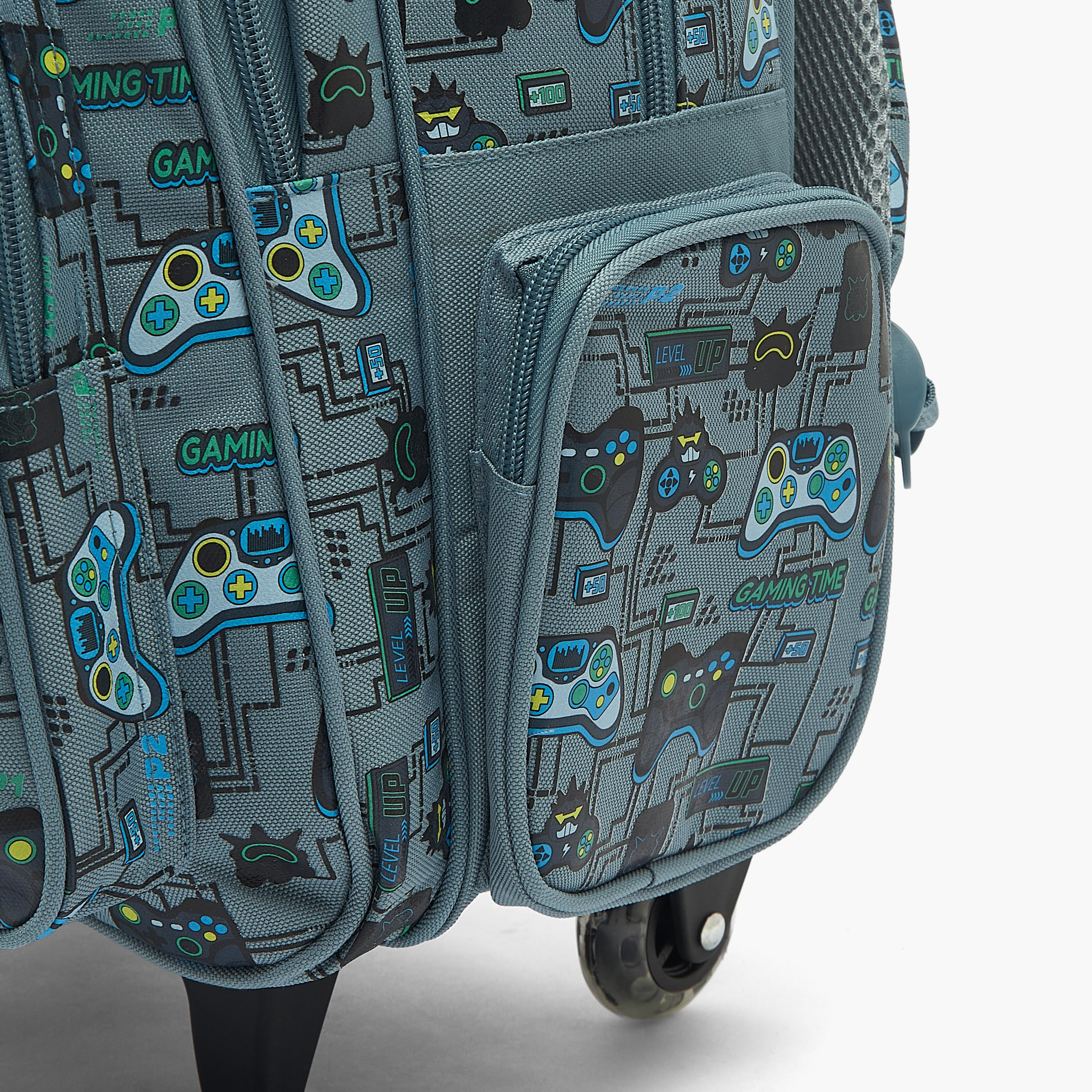 Toursun Gaming Print Trolley Bag for Boys 8-13 Years with Retractable Handle - 19 inches-school-bagsandbackpacks-trolleybags-image-5