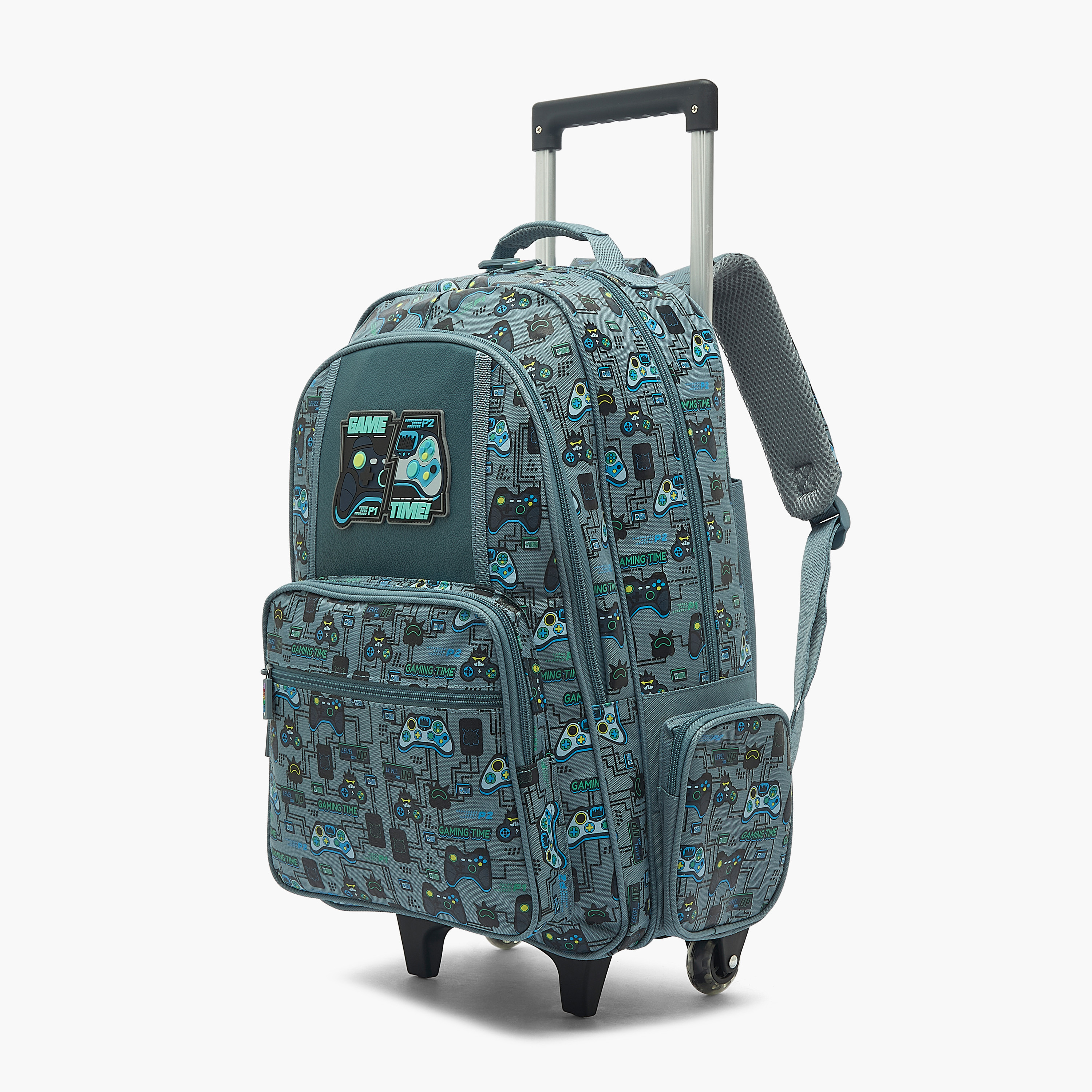 Toursun Gaming Print Trolley Bag for Boys 8-13 Years with Retractable Handle - 19 inches-school-bagsandbackpacks-trolleybags-image-7