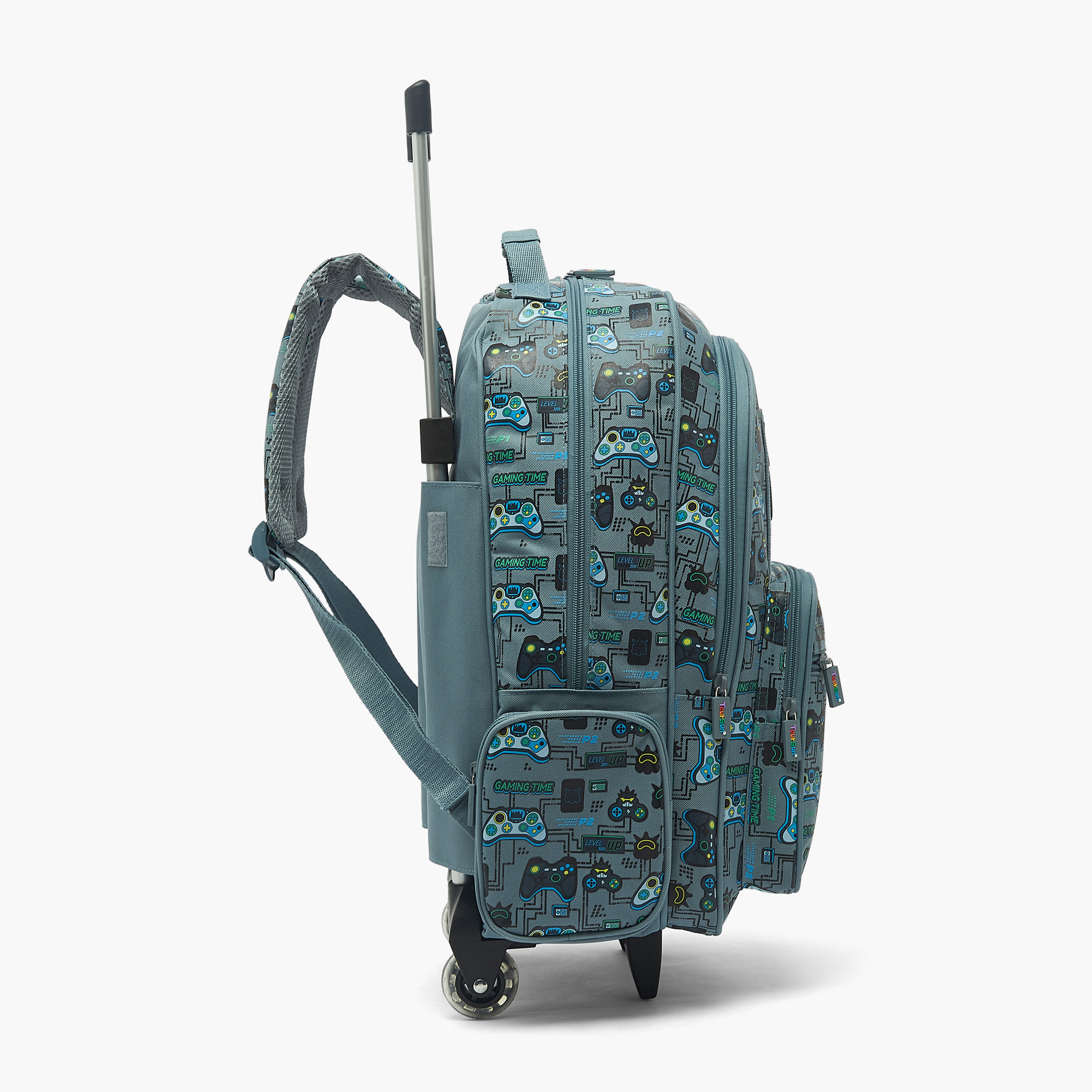 Toursun Gaming Print Trolley Bag for Boys 8-13 Years with Retractable Handle - 19 inches-school-bagsandbackpacks-trolleybags-image-8