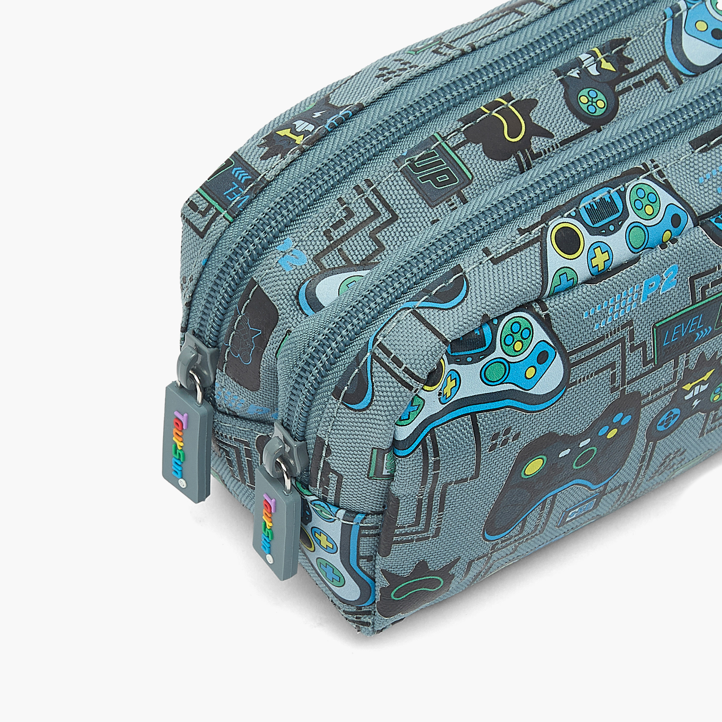 مقلمة بطبعة جيمر بقسمين من تورسن-school-stationery-pencilcases-image-4