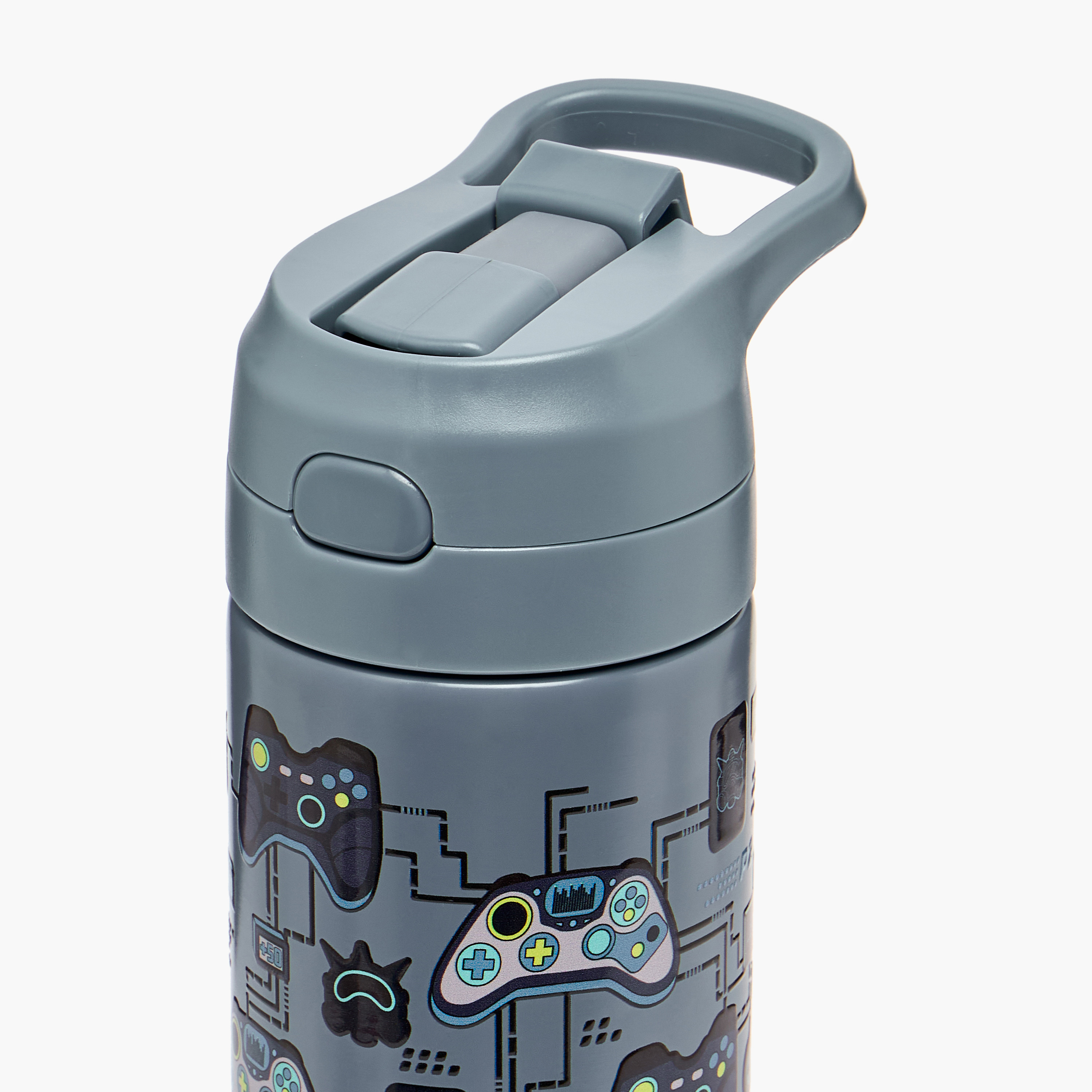 قارورة مياه ستانليس ستيل بفوهة قلابة ومقبض وطبعات من تورسن - 540 مل-school-waterbottles-image-4