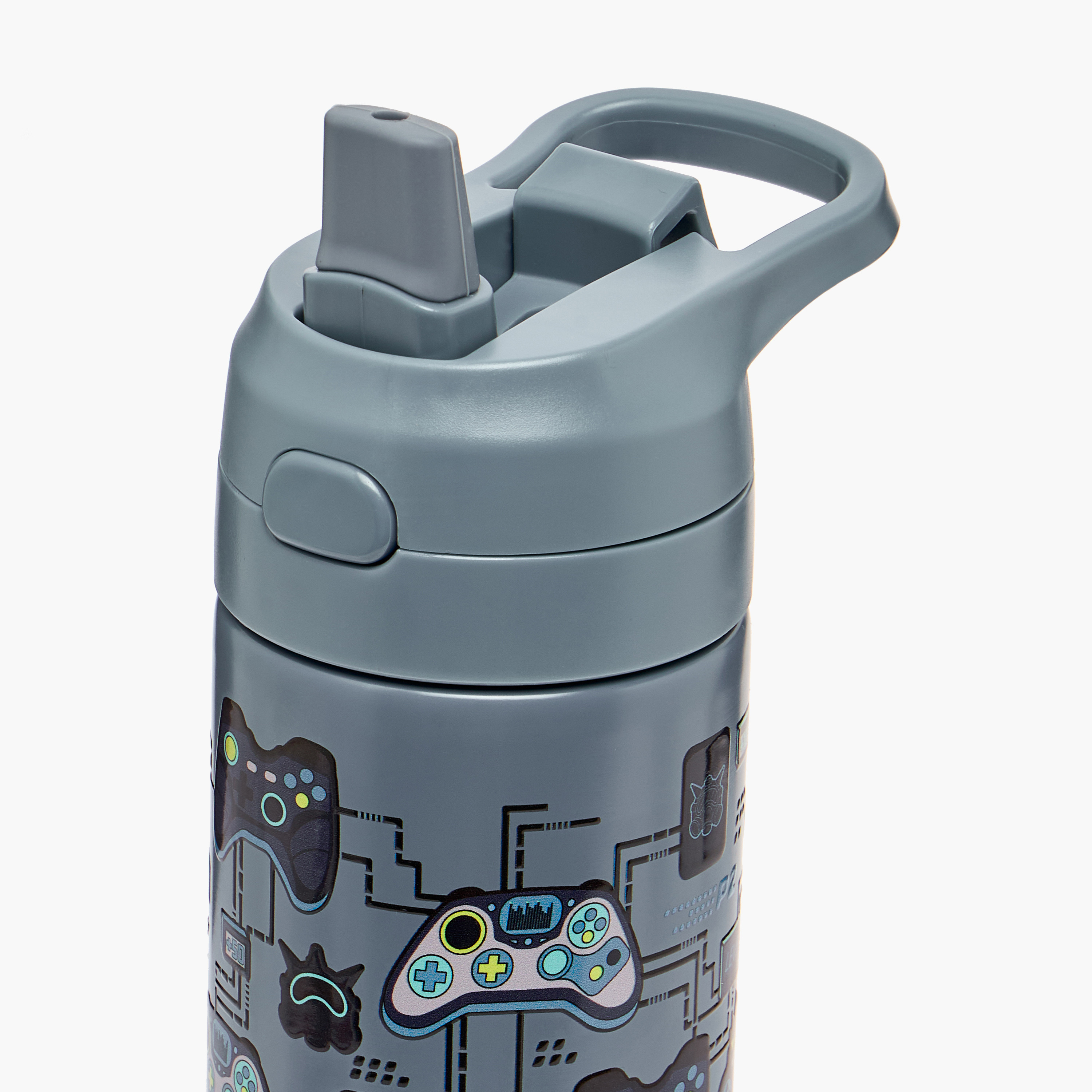قارورة مياه ستانليس ستيل بفوهة قلابة ومقبض وطبعات من تورسن - 540 مل-school-waterbottles-image-6