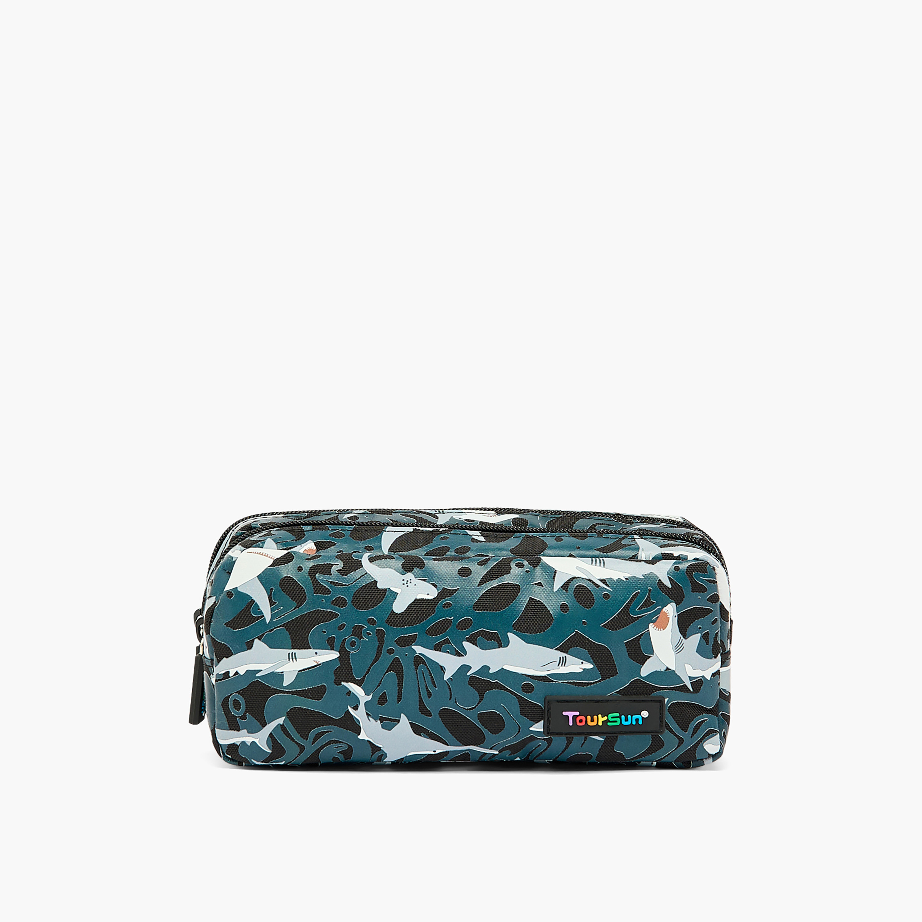 مقلمة بقسمين وطبعات قرش من تورسن-school-stationery-pencilcases-image-1