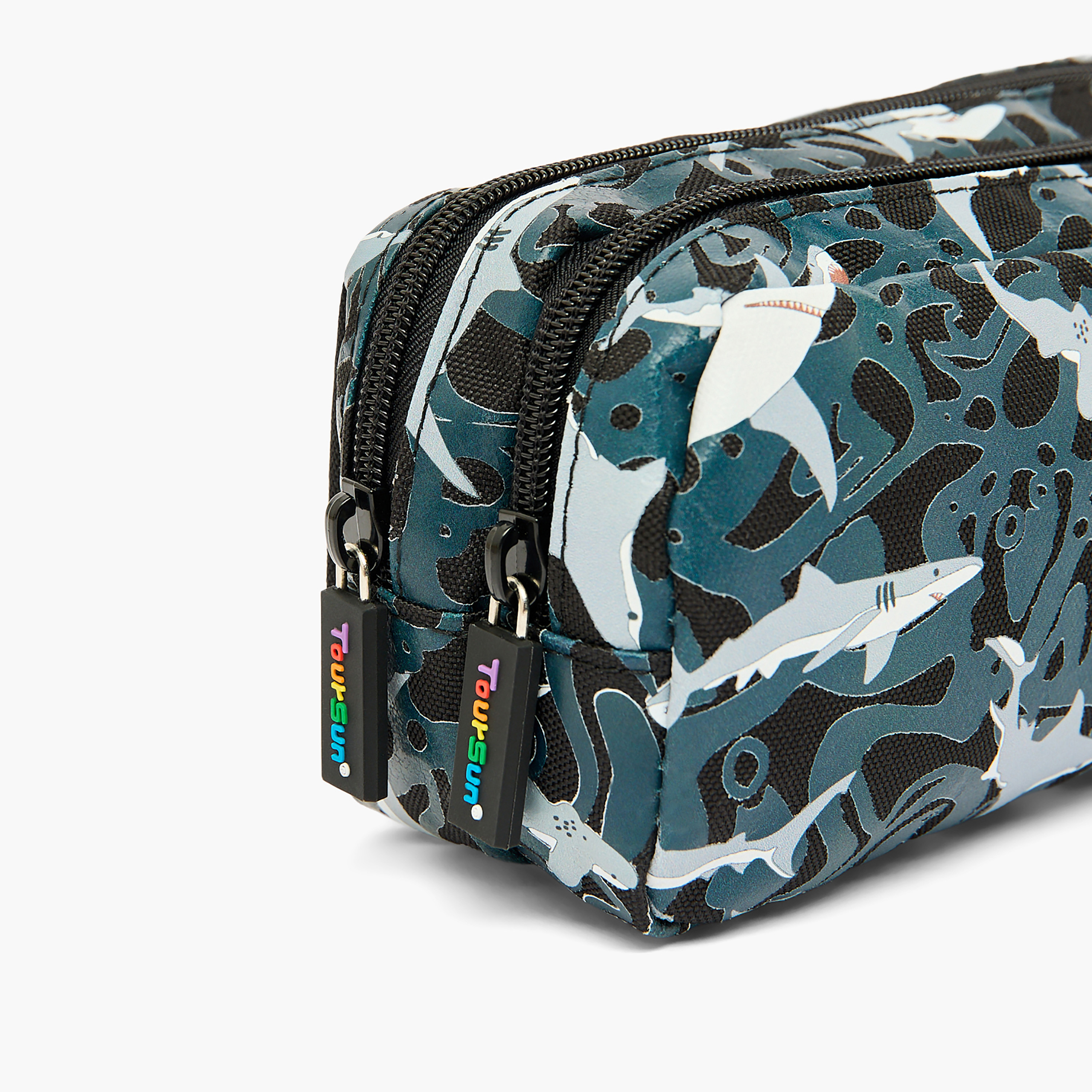 مقلمة بقسمين وطبعات قرش من تورسن-school-stationery-pencilcases-image-4