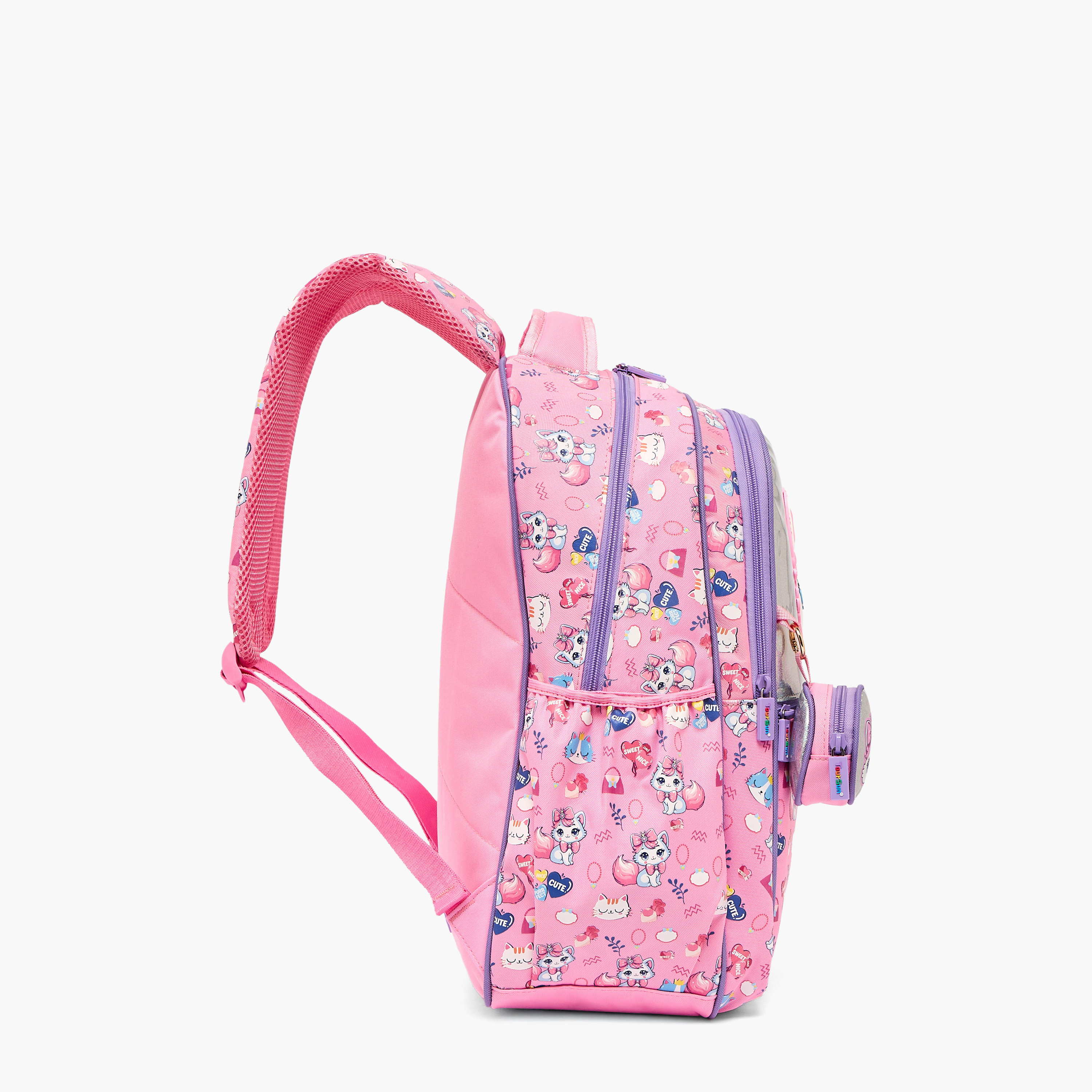 شنطة ظهر بطبعة قطة مع محفظة نقود للبنات 5 - 8 سنوات من تورسن - 17 بوصة-school-bagsandbackpacks-backpacks-image-7