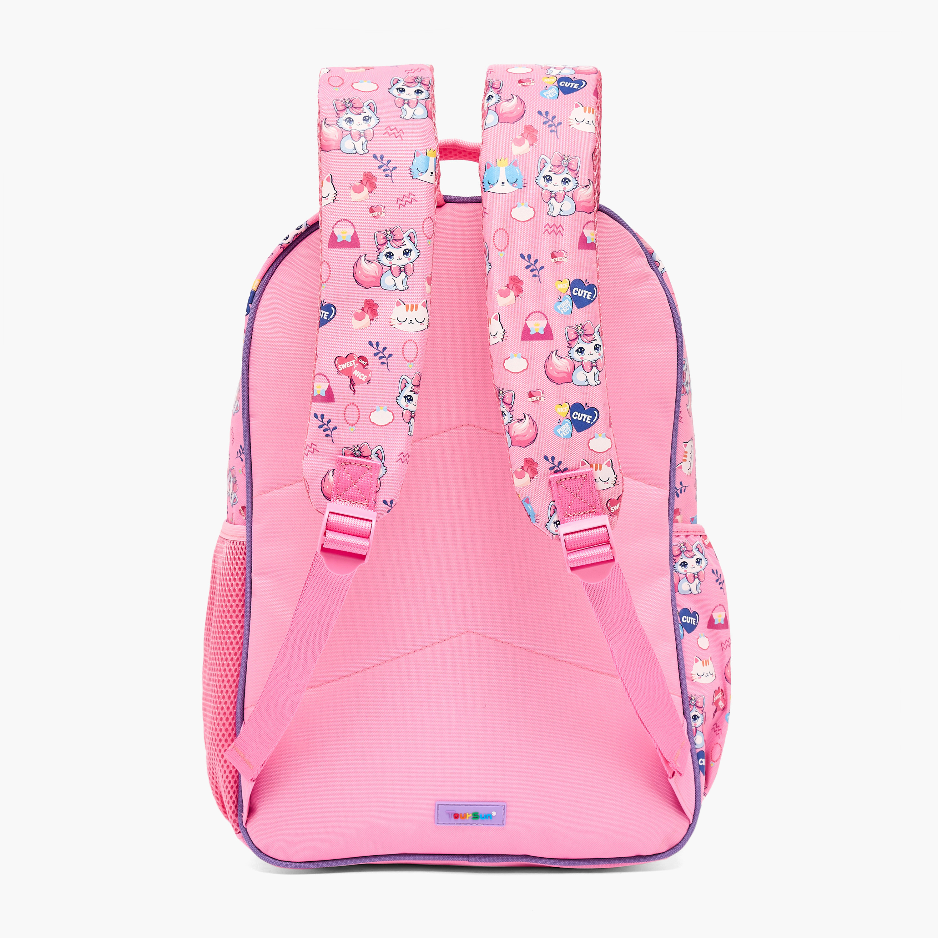 شنطة ظهر بطبعة قطة مع محفظة نقود للبنات 5 - 8 سنوات من تورسن - 17 بوصة-school-bagsandbackpacks-backpacks-image-8