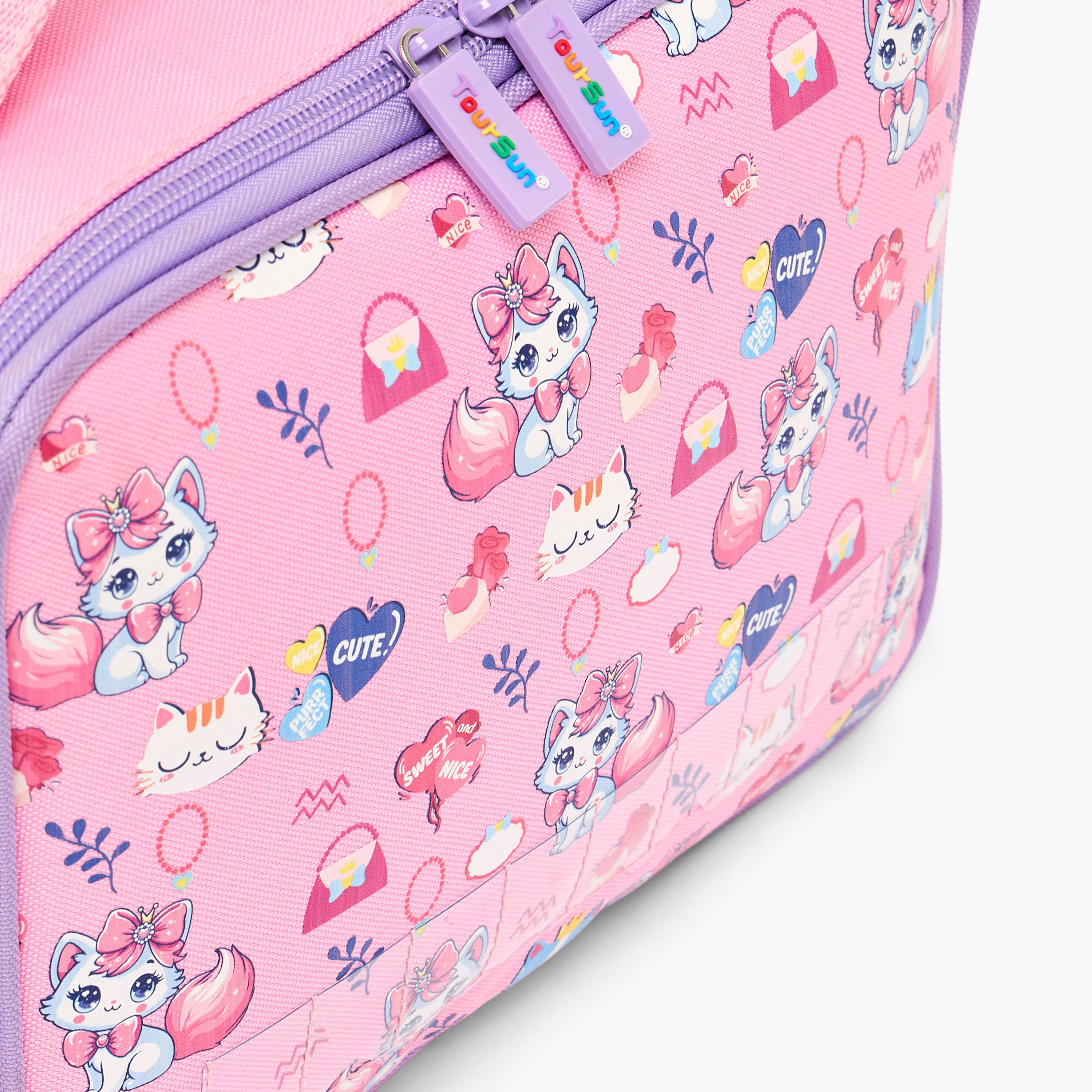 Toursun Cat Print Lunch Bag for Girls 5-8 Years with Zip Closure-school-lunchessentials-lunchbags-image-3