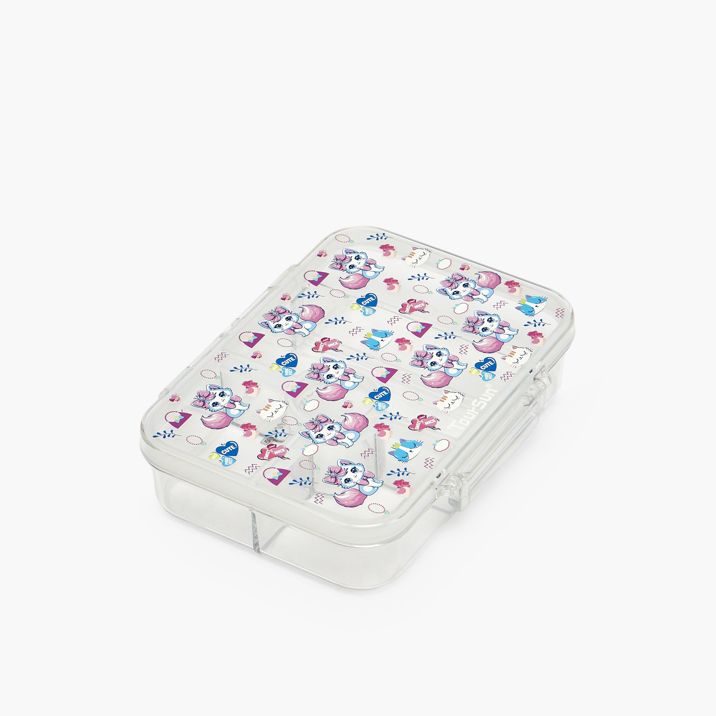 صندوق غداء بطبعات قطط للبنات بـ5 أقسام من تورسن-school-lunchessentials-lunchboxes-image-1