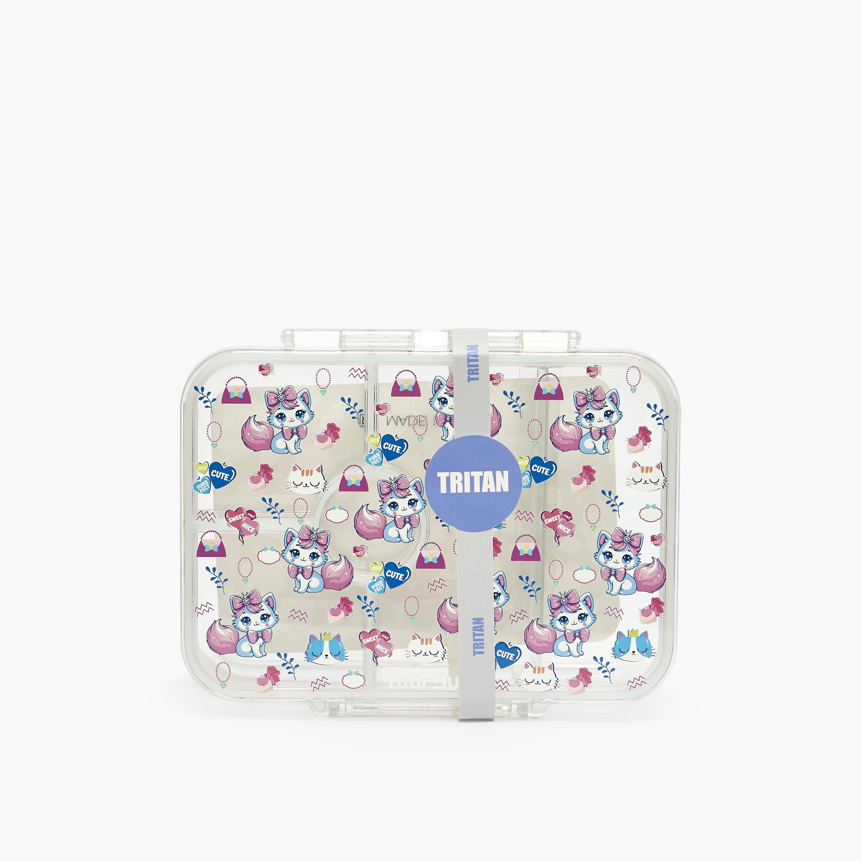 صندوق غداء بطبعات قطط للبنات بـ5 أقسام من تورسن-school-lunchessentials-lunchboxes-image-10