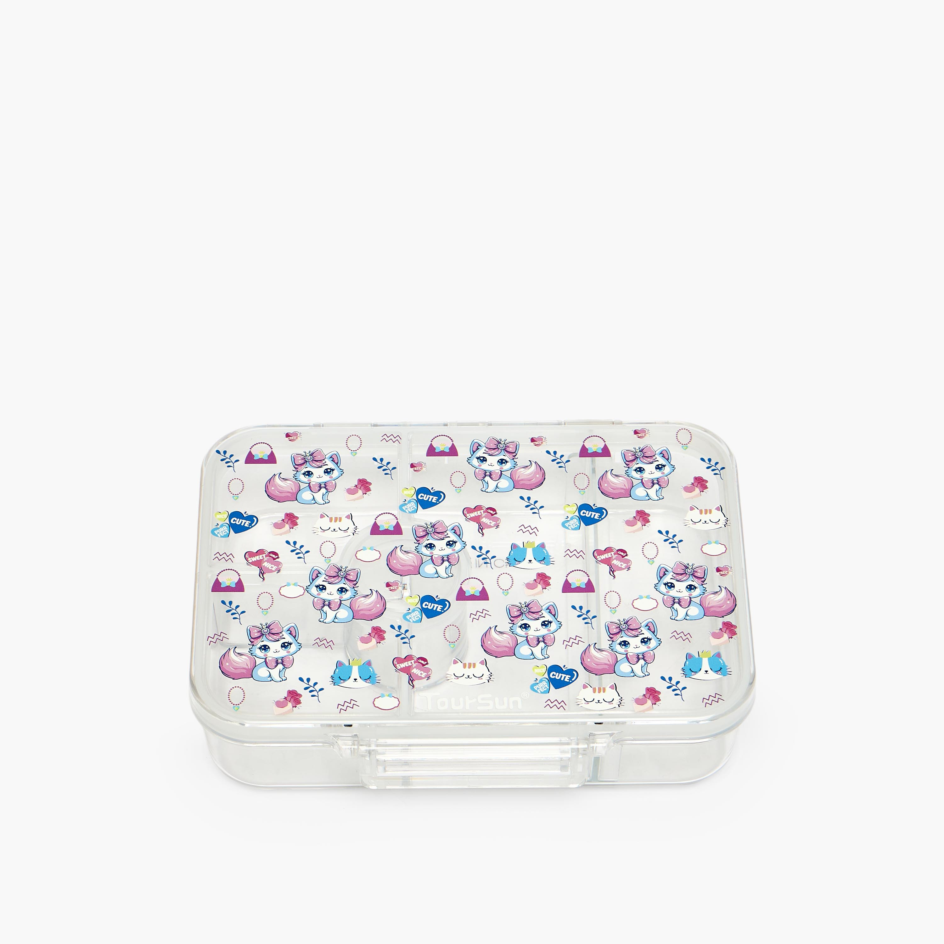 صندوق غداء بطبعات قطط للبنات بـ5 أقسام من تورسن-school-lunchessentials-lunchboxes-image-2