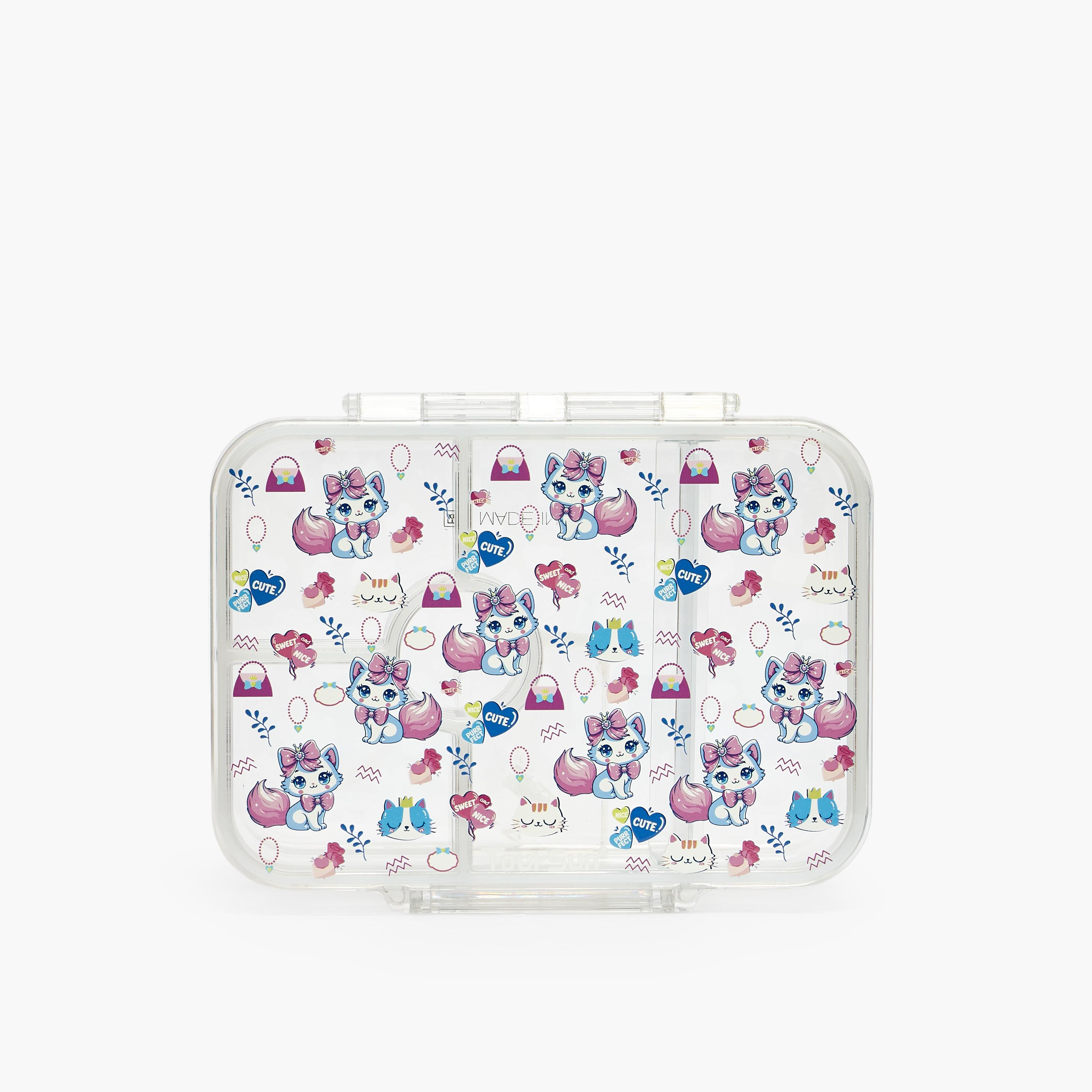 صندوق غداء بطبعات قطط للبنات بـ5 أقسام من تورسن-school-lunchessentials-lunchboxes-image-3