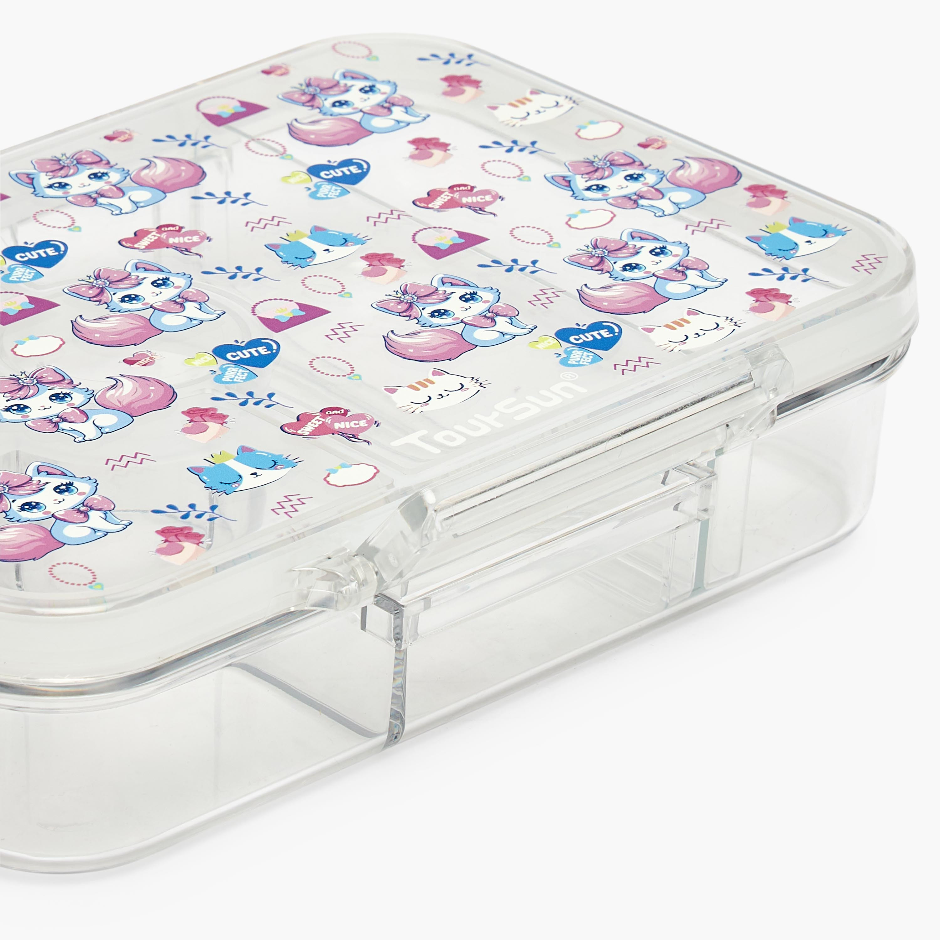 صندوق غداء بطبعات قطط للبنات بـ5 أقسام من تورسن-school-lunchessentials-lunchboxes-image-5