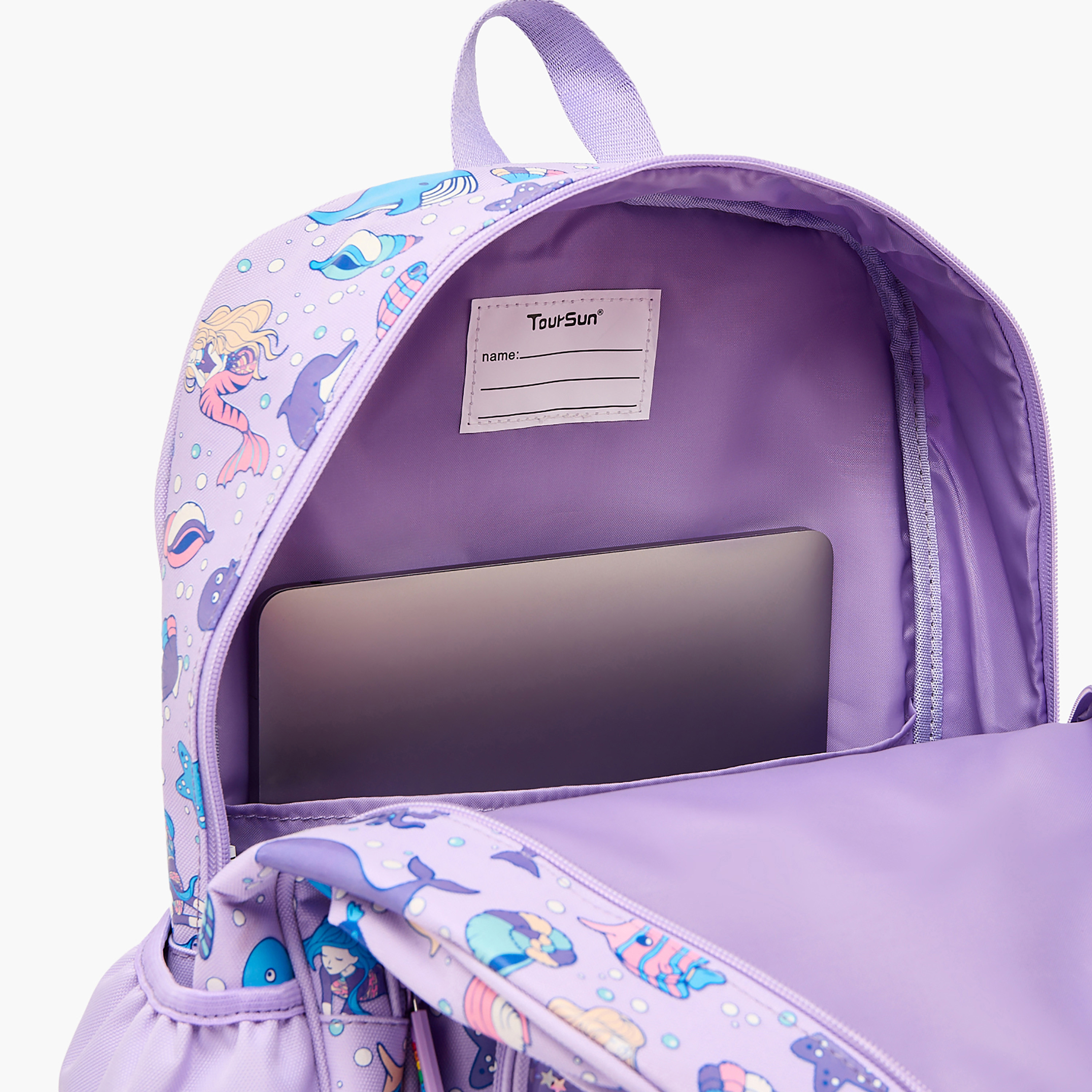 شنطة ظهر بطبعة حورية البحر للبنات من 8 إلى 13 سنة بحزام كتف قابل للتعديل - 17 بوصة من تورسن-school-bagsandbackpacks-backpacks-image-4
