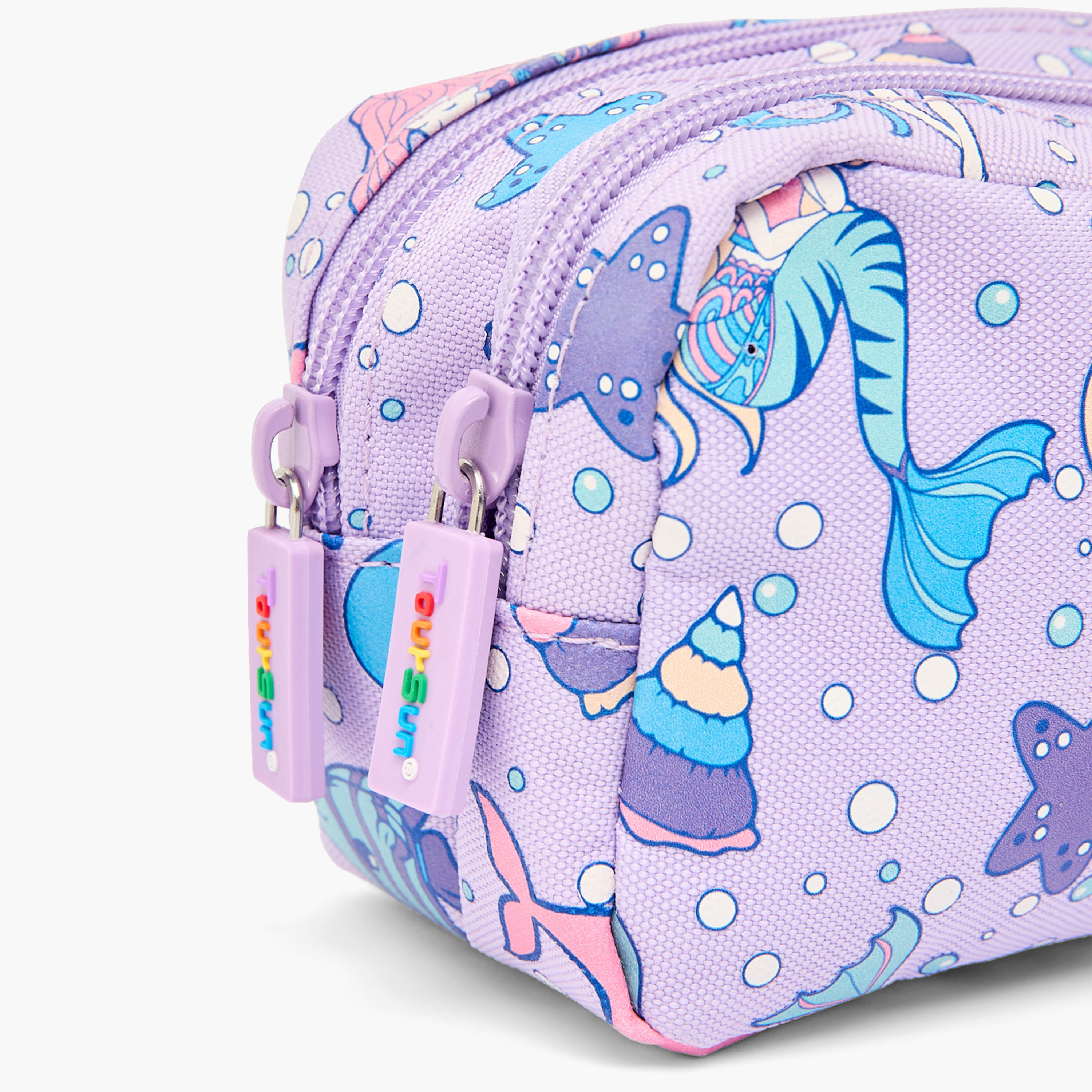 Toursun Mermaid Print Pencil Pouch with Two Compartment-school-stationery-pencilcases-image-5
