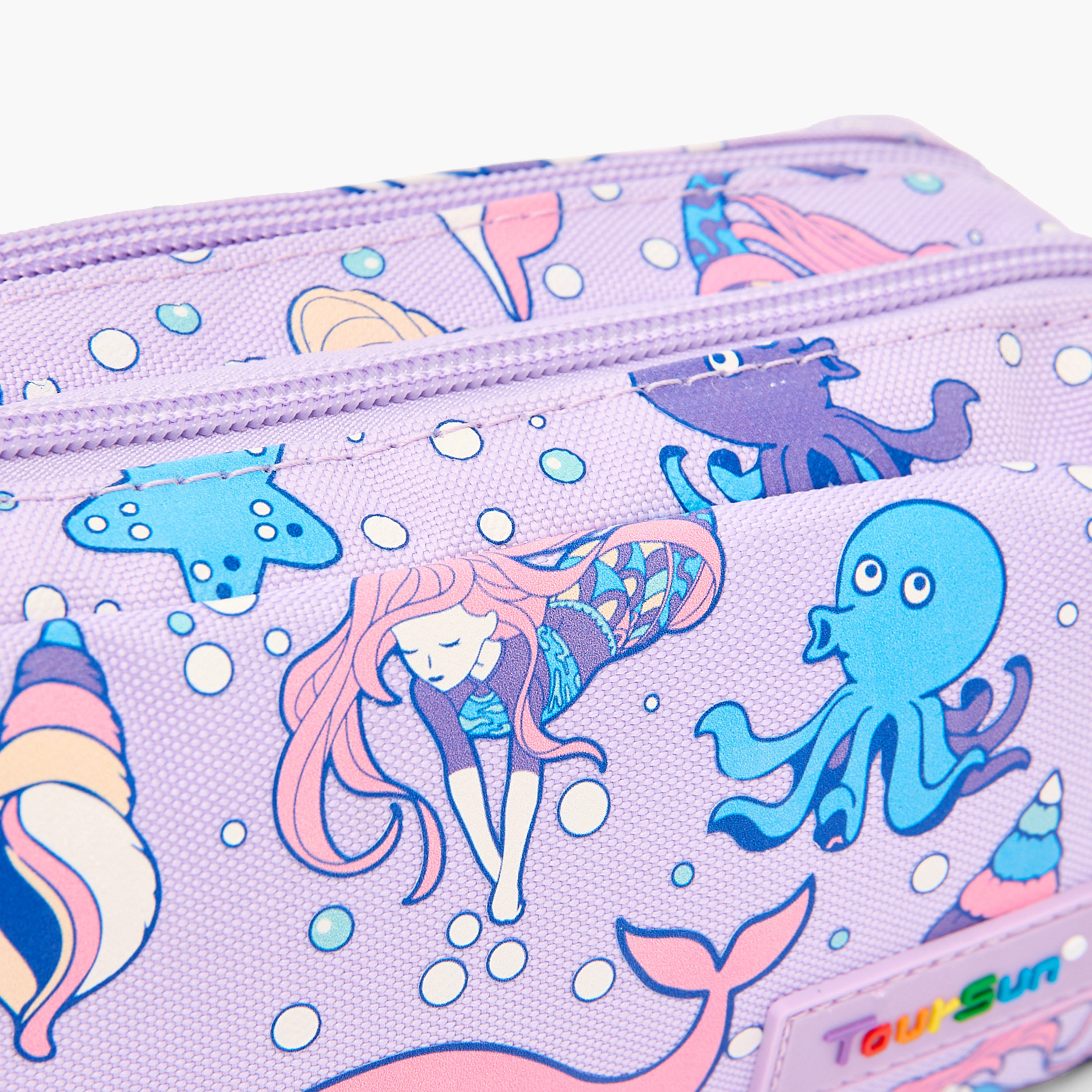 Toursun Mermaid Print Pencil Pouch with Two Compartment-school-stationery-pencilcases-image-6