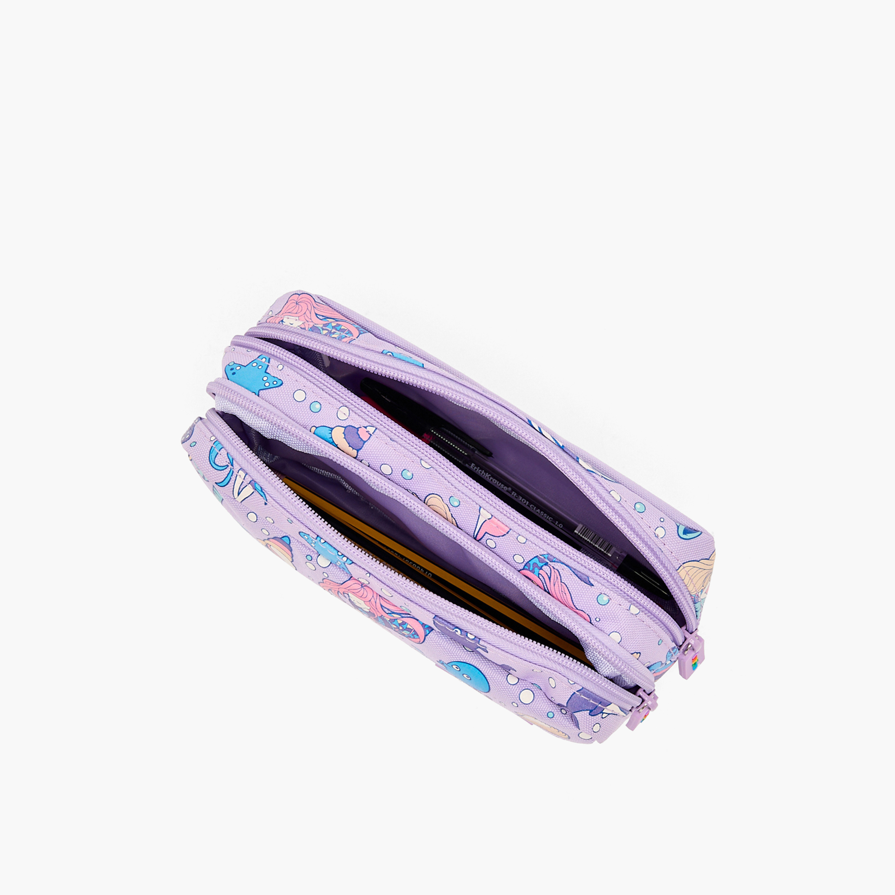 Toursun Mermaid Print Pencil Pouch with Two Compartment-school-stationery-pencilcases-image-7
