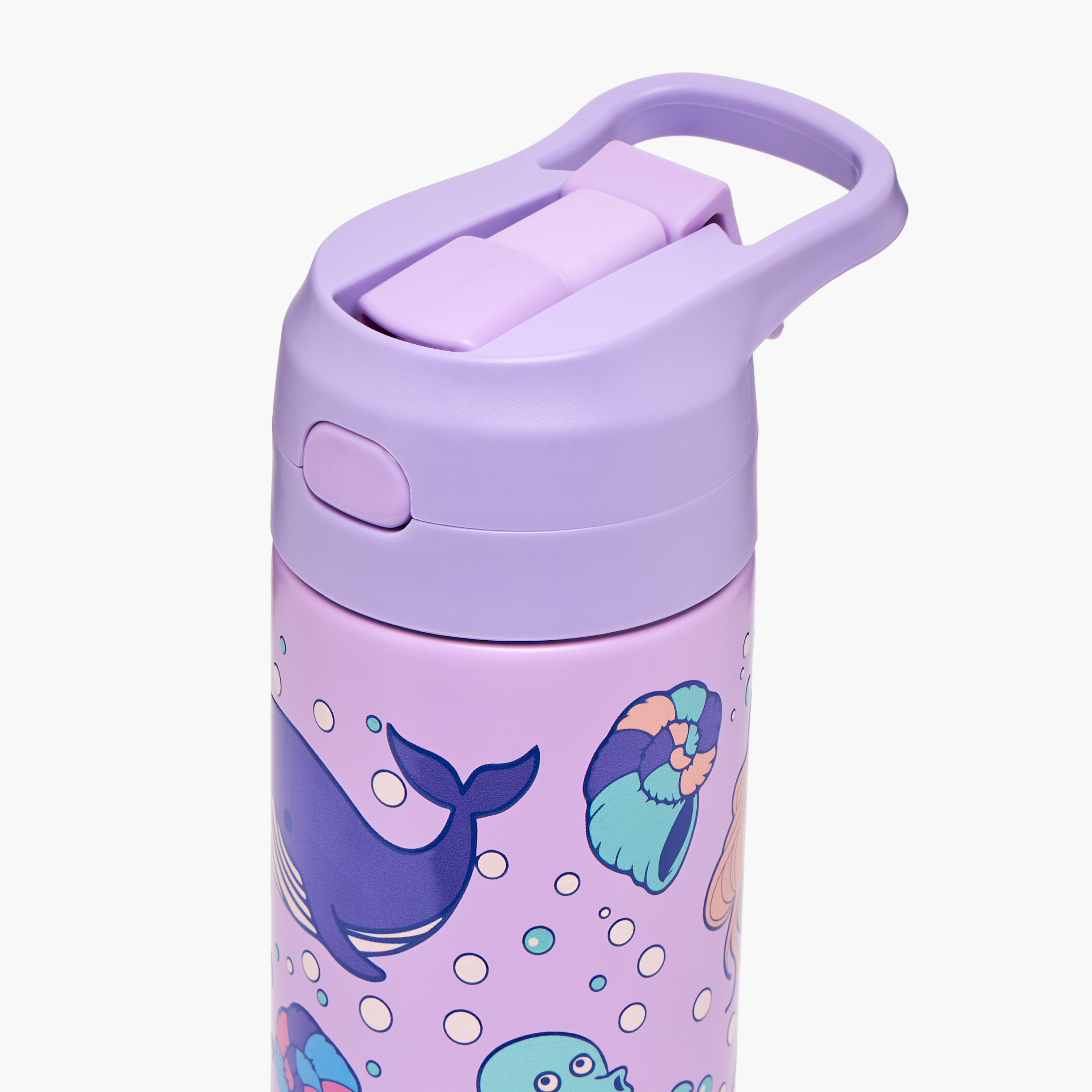 Toursun Underwater Print Stainless Steel Water Bottle with Flip Spout and Handle - 540 ml-school-waterbottles-image-4