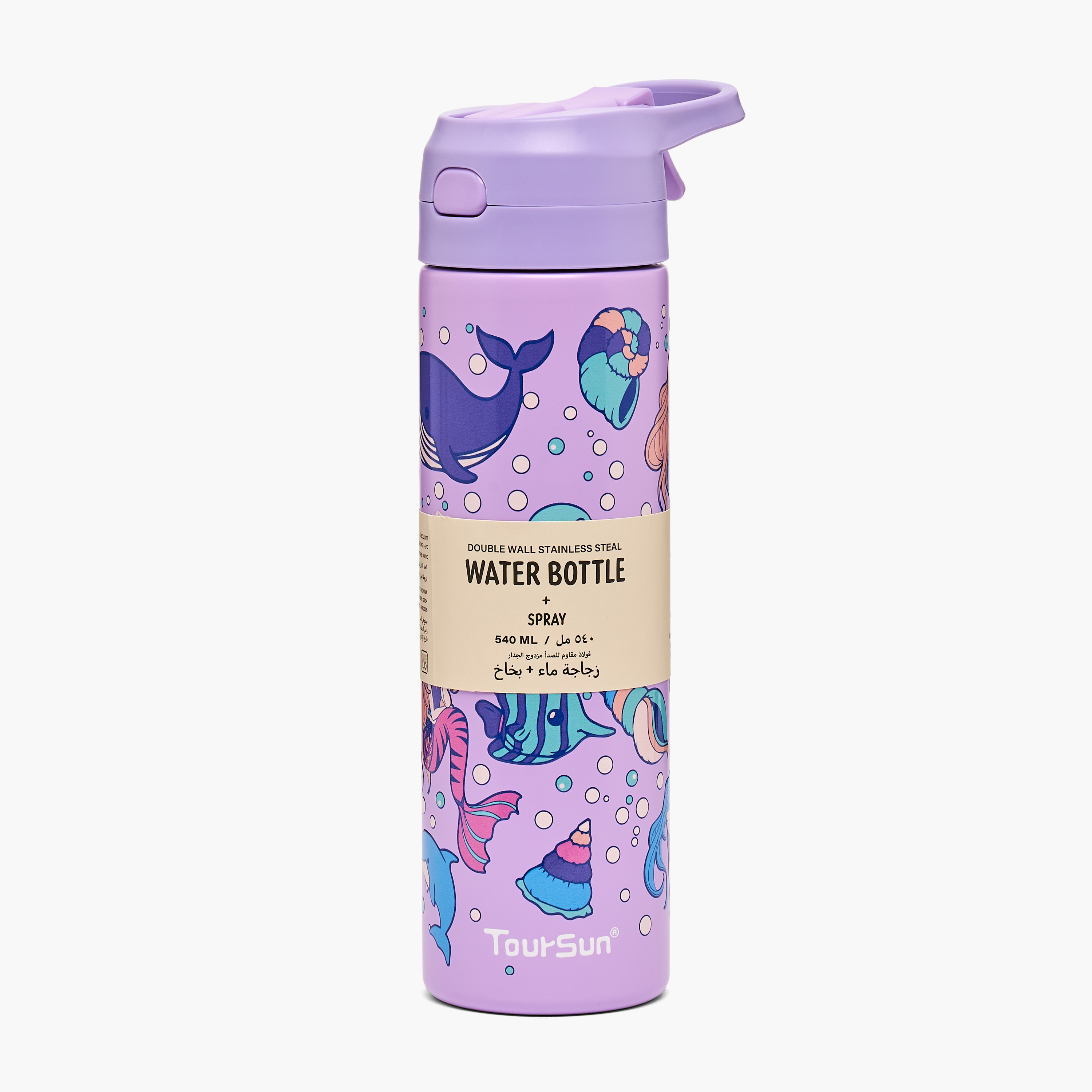 Toursun Underwater Print Stainless Steel Water Bottle with Flip Spout and Handle - 540 ml-school-waterbottles-image-8