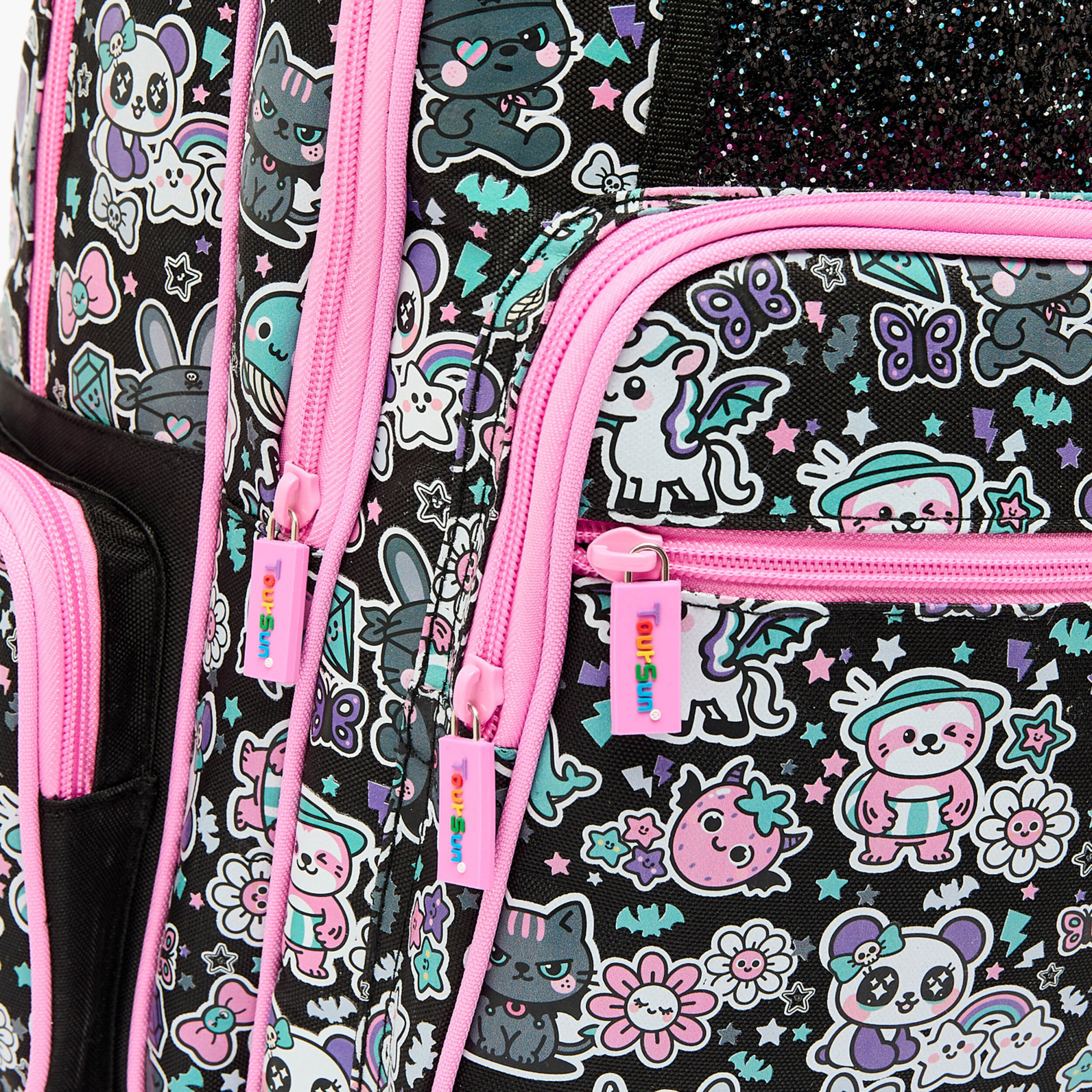 Toursun Star Print Trolley Bag for Girls 8-13 Years with Retractable Handle - 19 inches-school-bagsandbackpacks-trolleybags-image-10