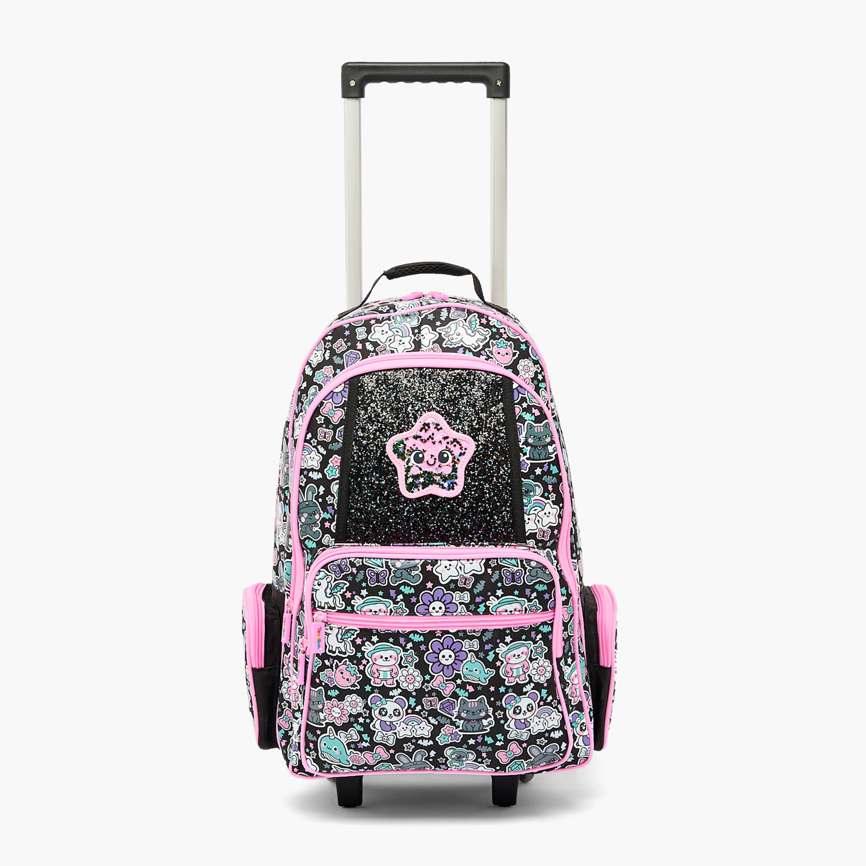 Toursun Star Print Trolley Bag for Girls 8-13 Years with Retractable Handle - 19 inches-school-bagsandbackpacks-trolleybags-image-3