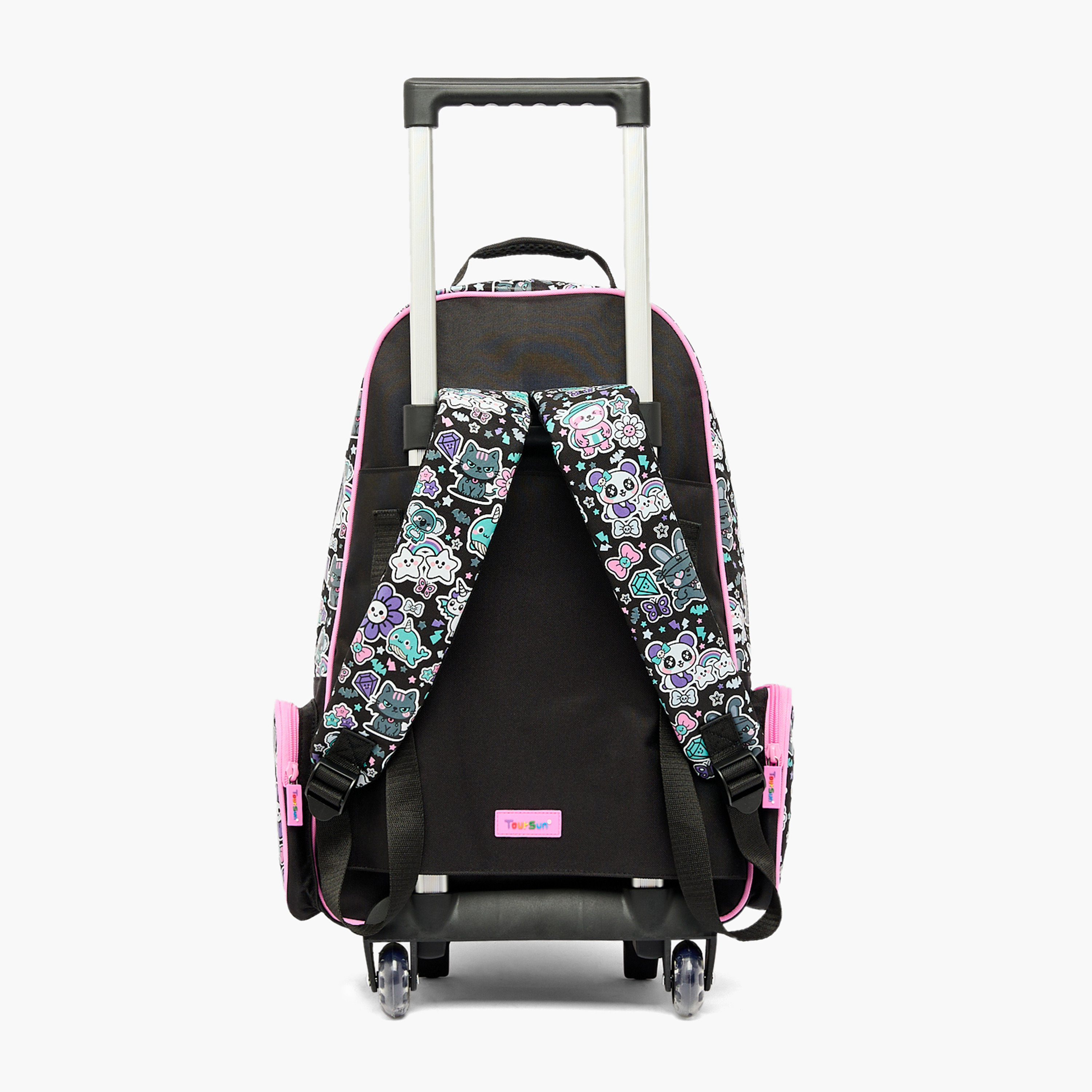 Toursun Star Print Trolley Bag for Girls 8-13 Years with Retractable Handle - 19 inches-school-bagsandbackpacks-trolleybags-image-8