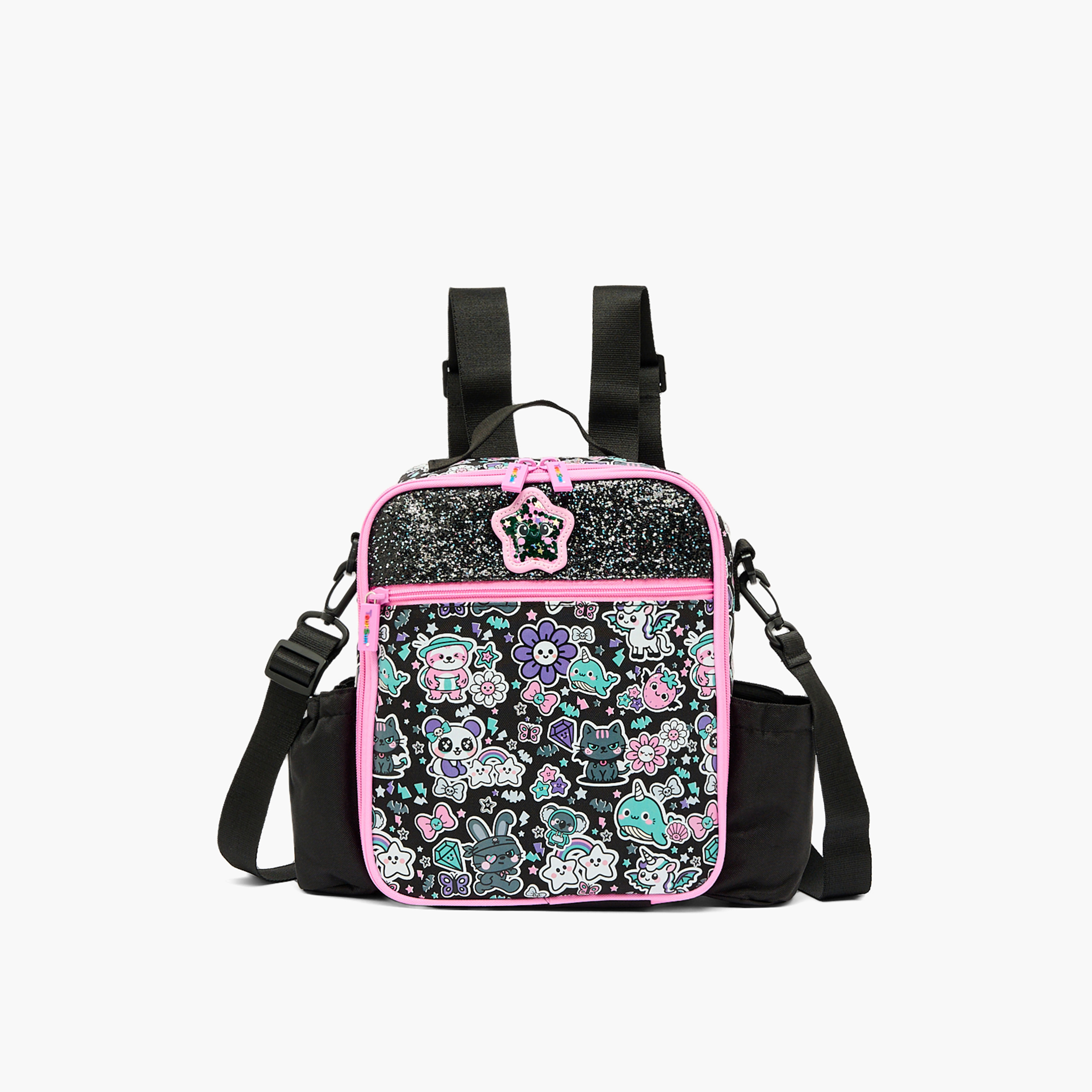 شنطة غداء بطبعة جرافيك للبنات من 5 إلى 8 سنوات مع حزام كتف من تورسن-school-lunchessentials-lunchbags-image-1