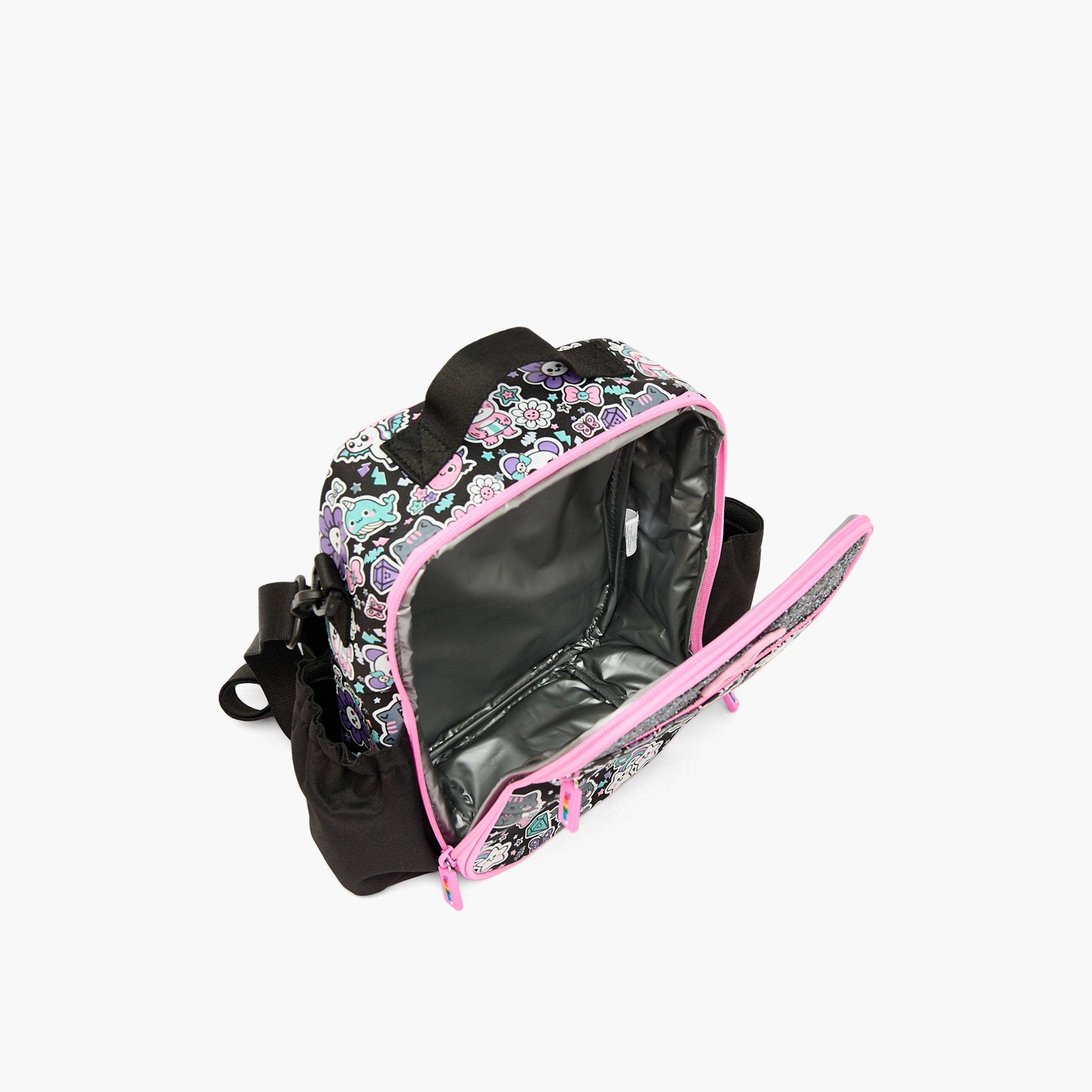شنطة غداء بطبعة جرافيك للبنات من 5 إلى 8 سنوات مع حزام كتف من تورسن-school-lunchessentials-lunchbags-image-5
