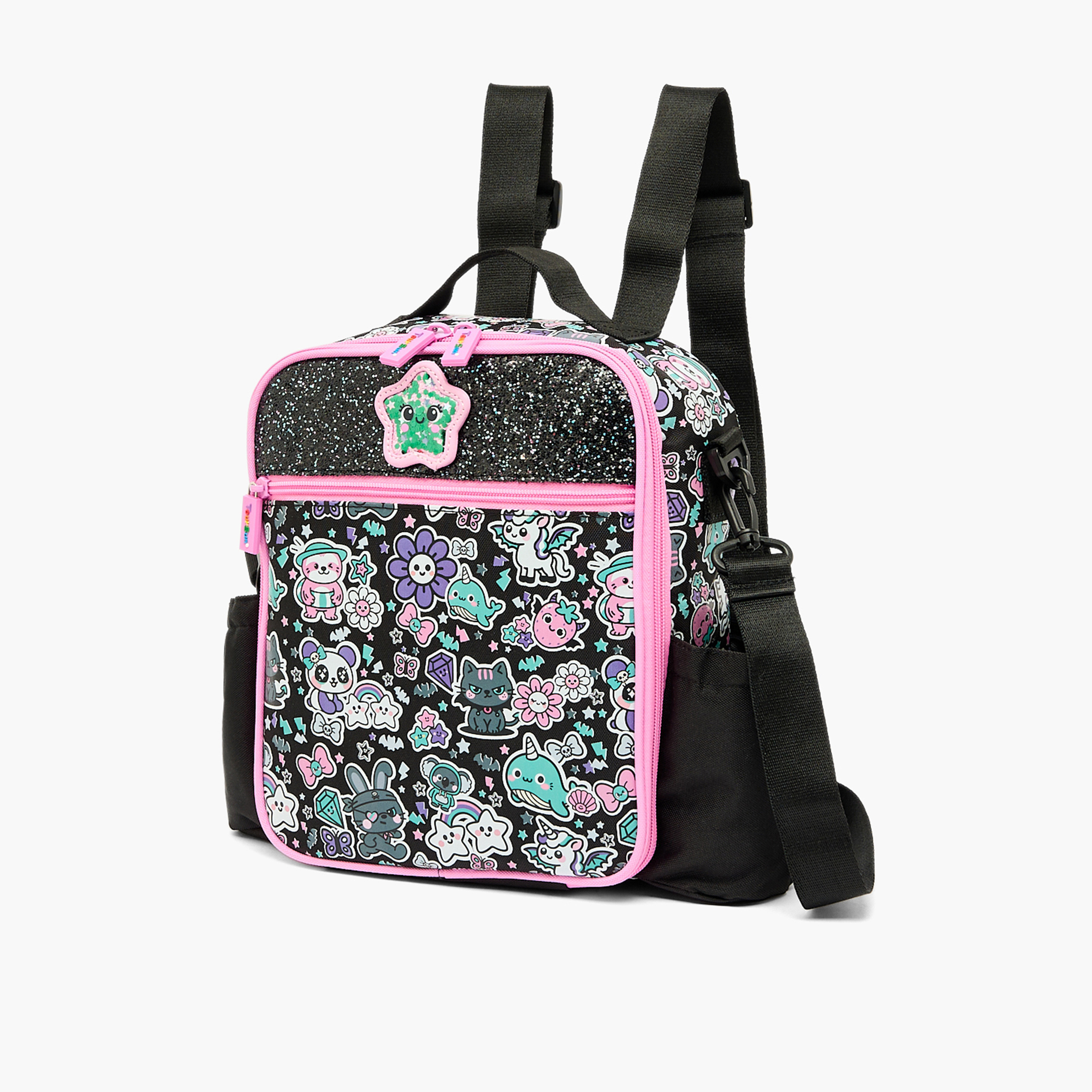 شنطة غداء بطبعة جرافيك للبنات من 5 إلى 8 سنوات مع حزام كتف من تورسن-school-lunchessentials-lunchbags-image-6