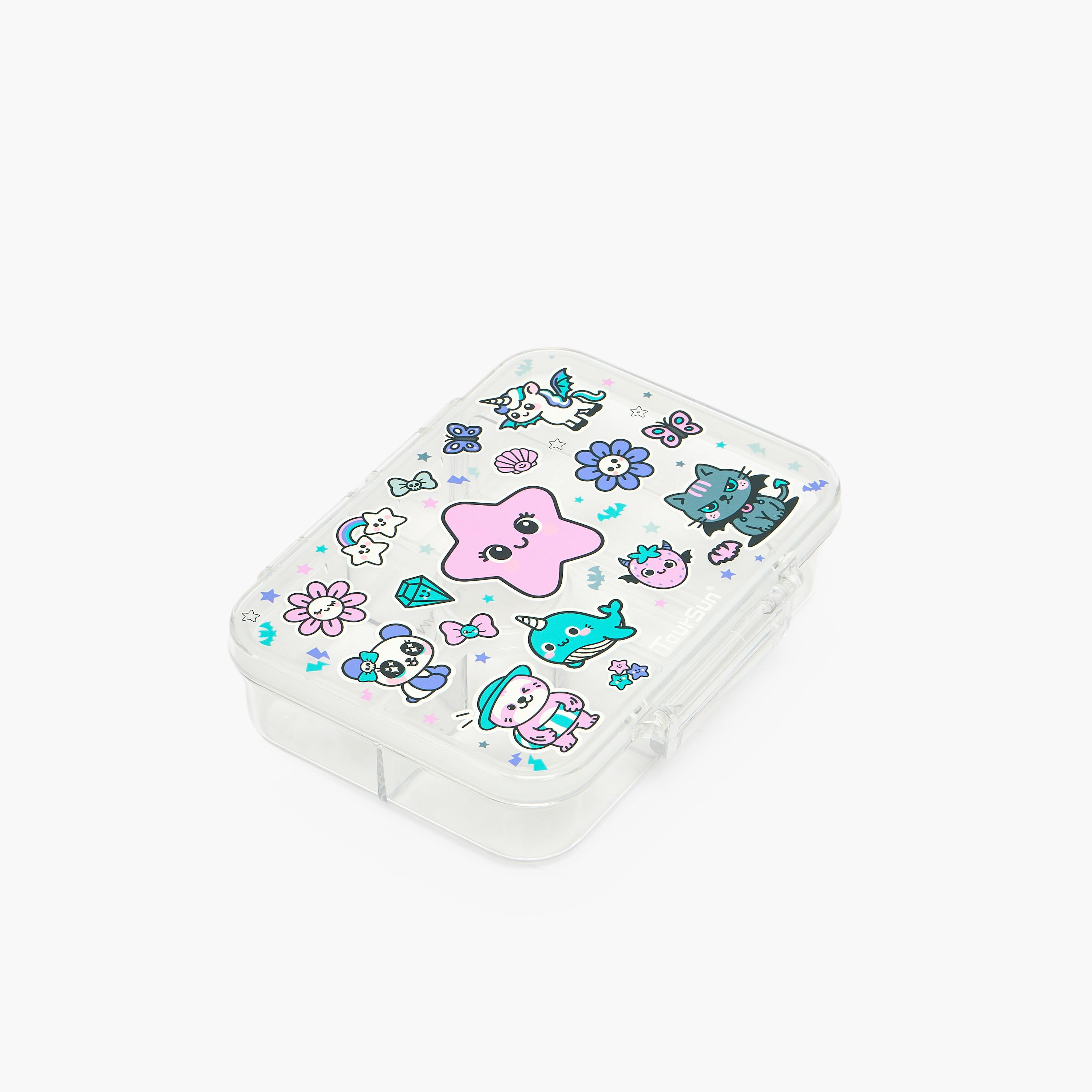 صندوق غداء بطبعات نجوم مع 5 أقسام للبنات من تورسن-school-lunchessentials-lunchboxes-image-1