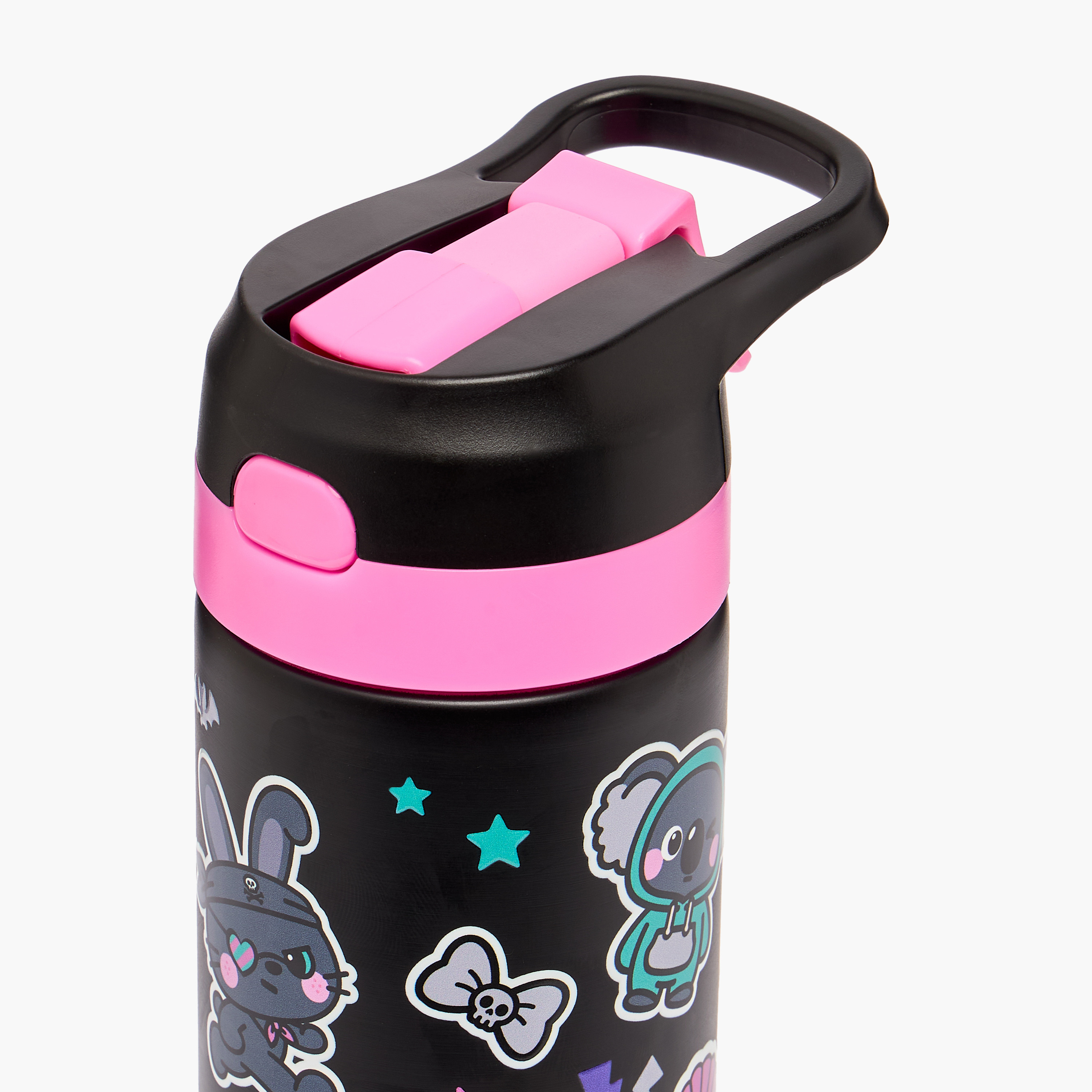 Graphic Print Stainless Steel Water Bottle with Spout - 540 ml-school-waterbottles-image-4