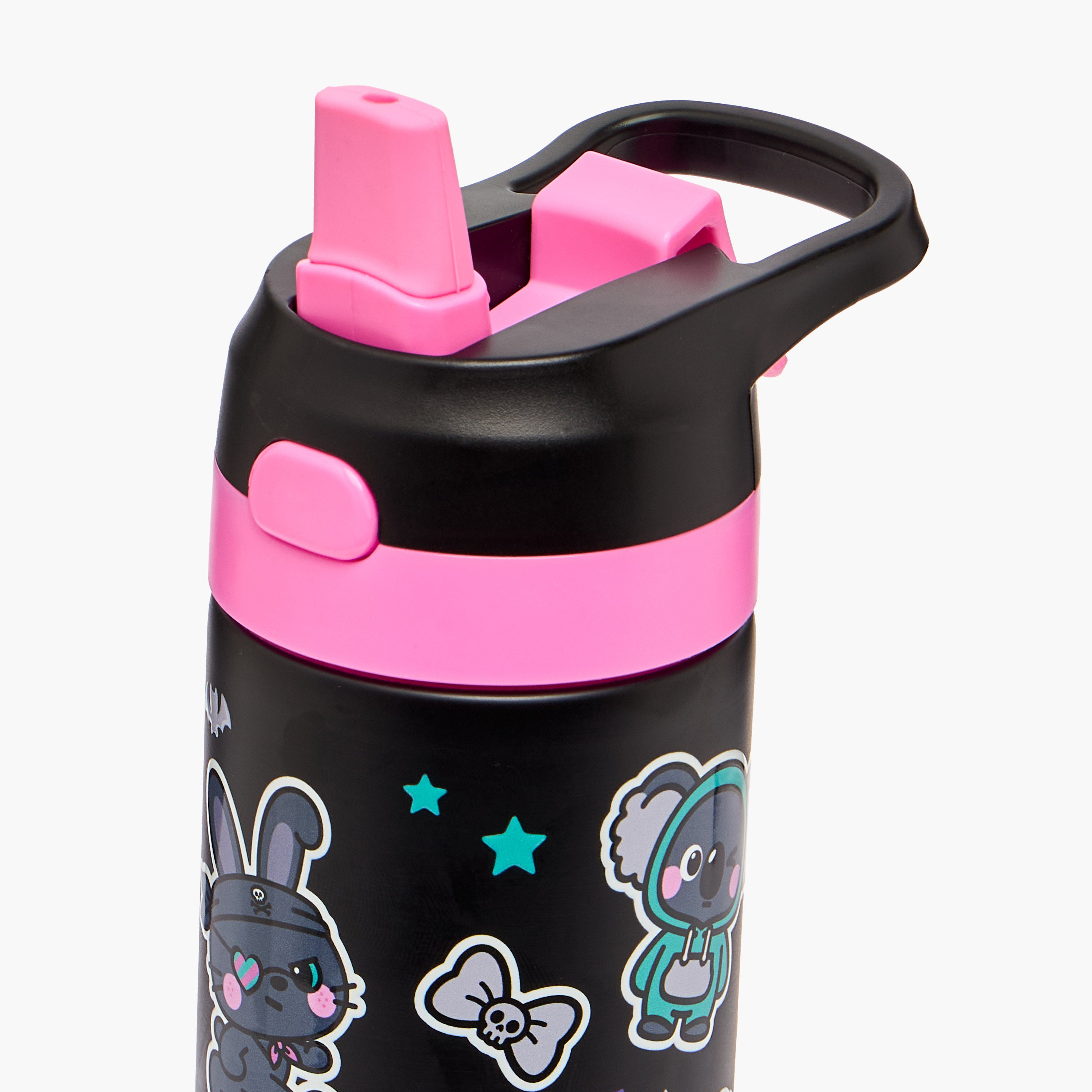 Graphic Print Stainless Steel Water Bottle with Spout - 540 ml-school-waterbottles-image-6