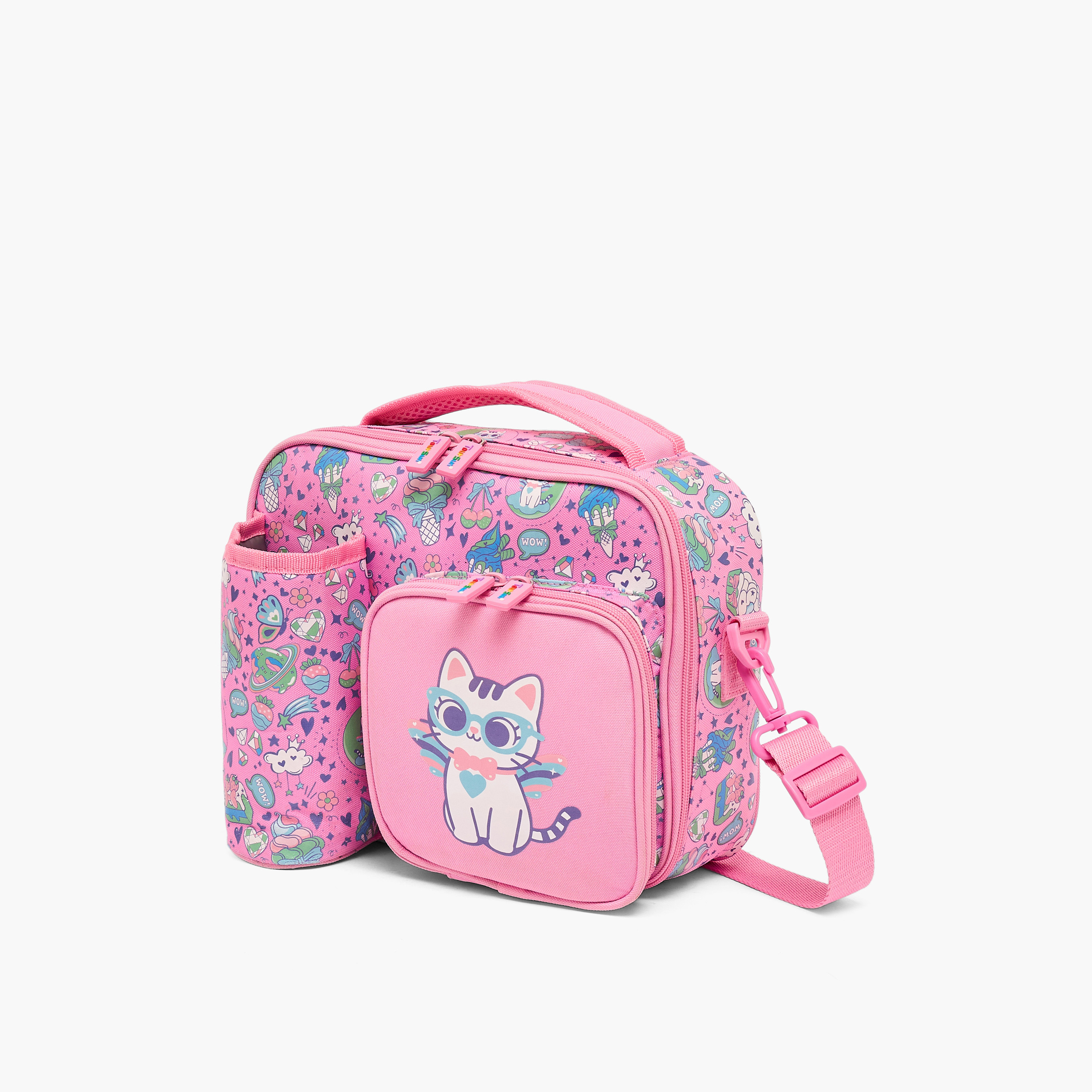 طقم شنطة غداء بطبعات مع صندوق غداء وقارورة مياه 3 قطع للبنات 5 - 8 سنوات من تورسن-school-lunchessentials-lunchbags-image-4