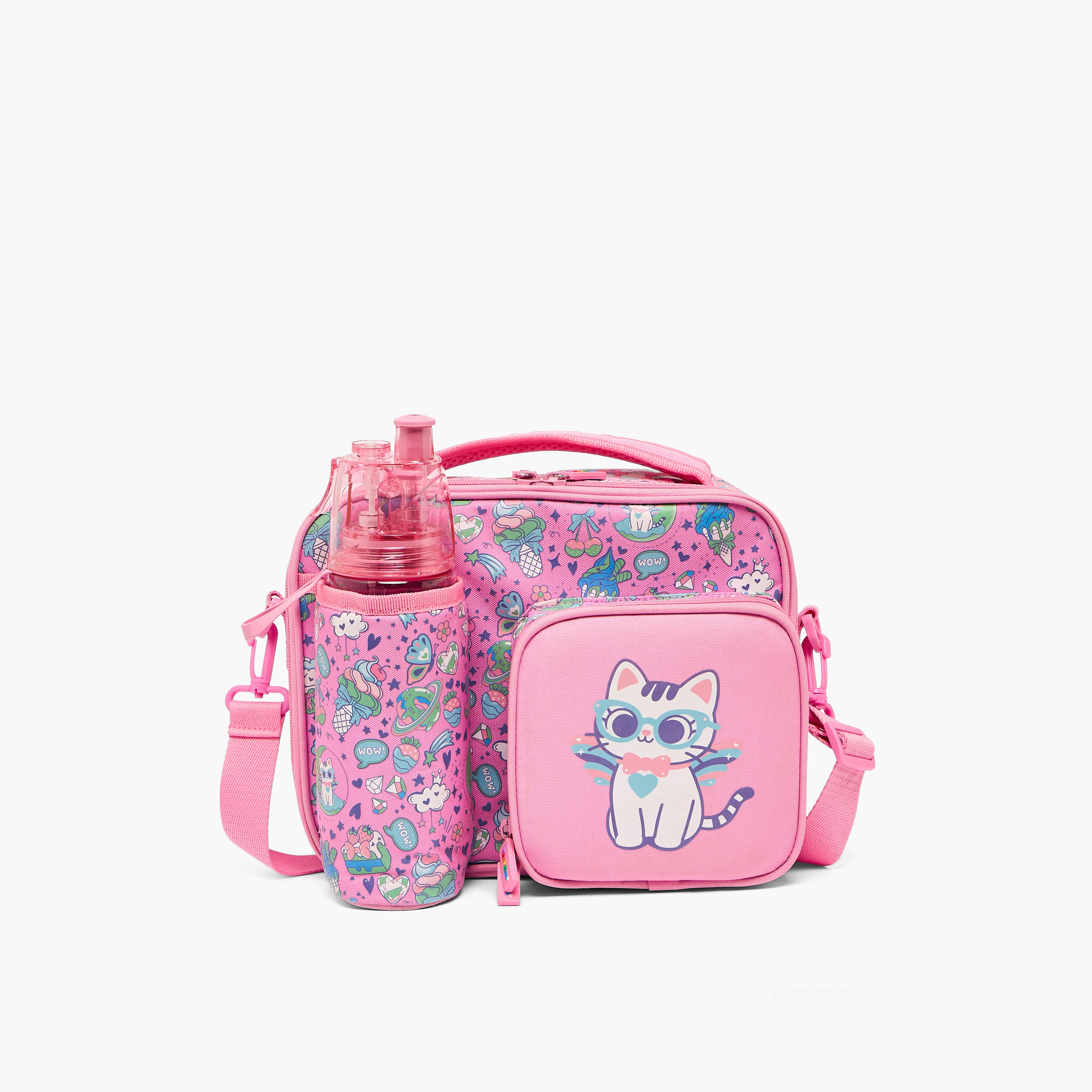 طقم شنطة غداء بطبعات مع صندوق غداء وقارورة مياه 3 قطع للبنات 5 - 8 سنوات من تورسن-school-lunchessentials-lunchbags-image-2